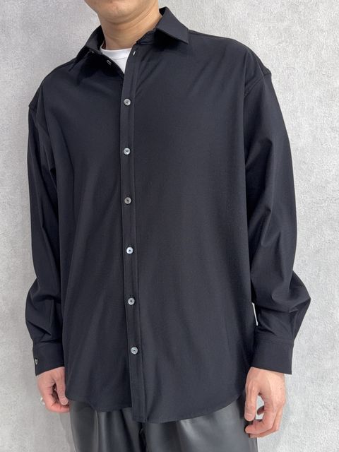 NYLON JACK SHIRTS / RC39-SH-001 / オーバーサイズナイロンシャツ / ブラック