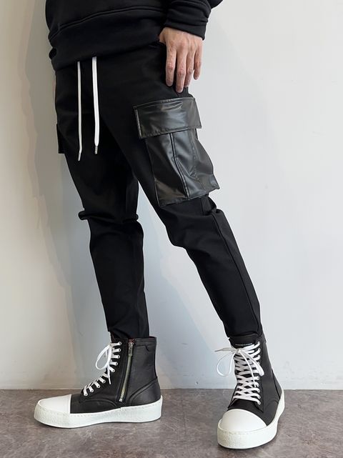 【LUKE別注】 ROLAND CARGO / RC30-ST-029LUKE / レザーポケットイージーカーゴパンツ / ブラック