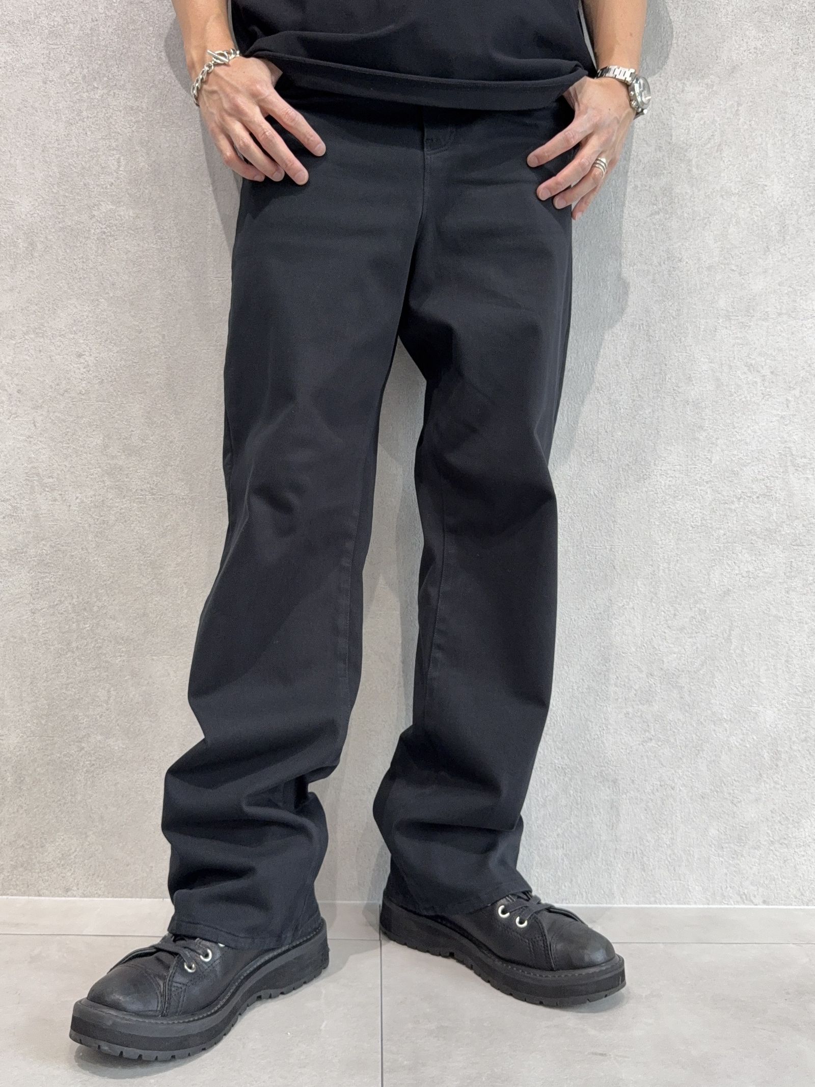 KING DENIM JERSEY / BASIC-ST-005 / デニムジャージ バギーワイドパンツ / ブラック