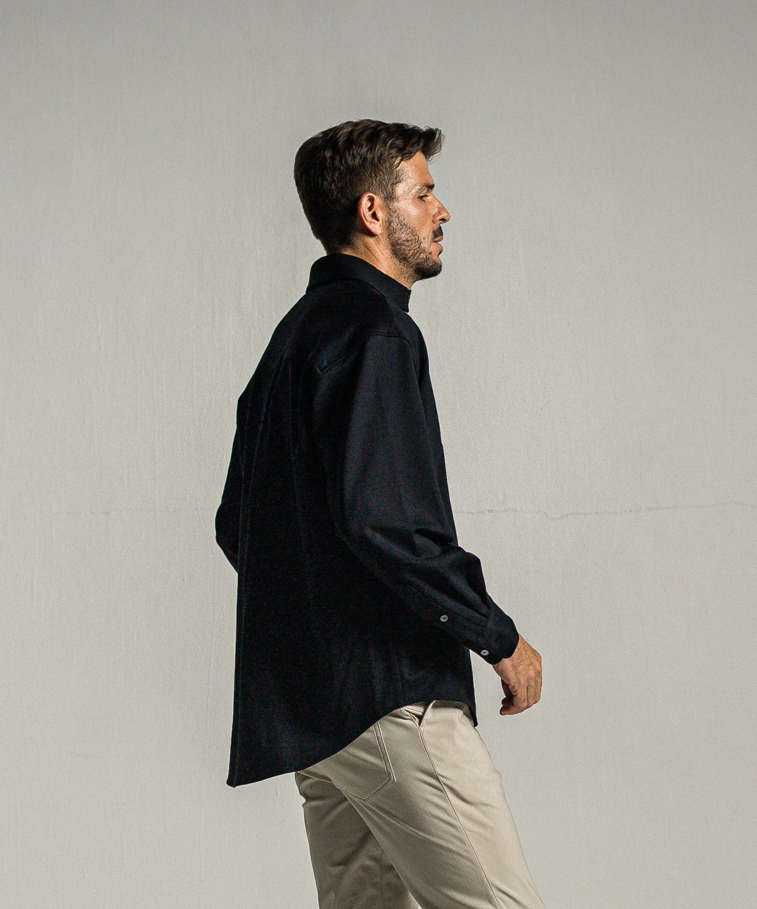 JERSEY JACK SHIRT / RC34-SH-001 / 裏起毛オーバーサイズシャツ / ブラック
