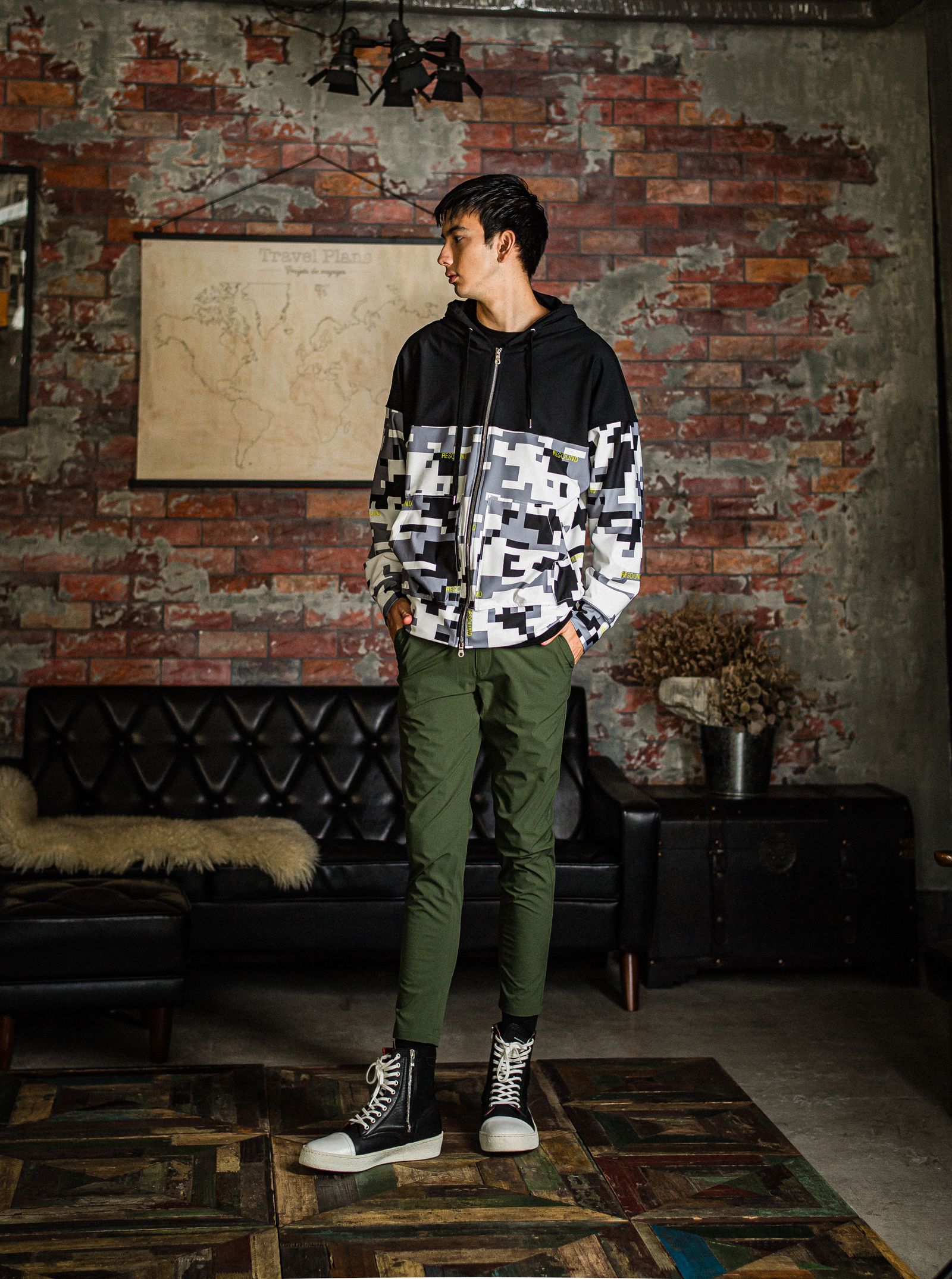 PAT TIGHT EASY PANTS / RC31-ST-037 / ベルト付きイージーパンツ / ナイロンカーキ