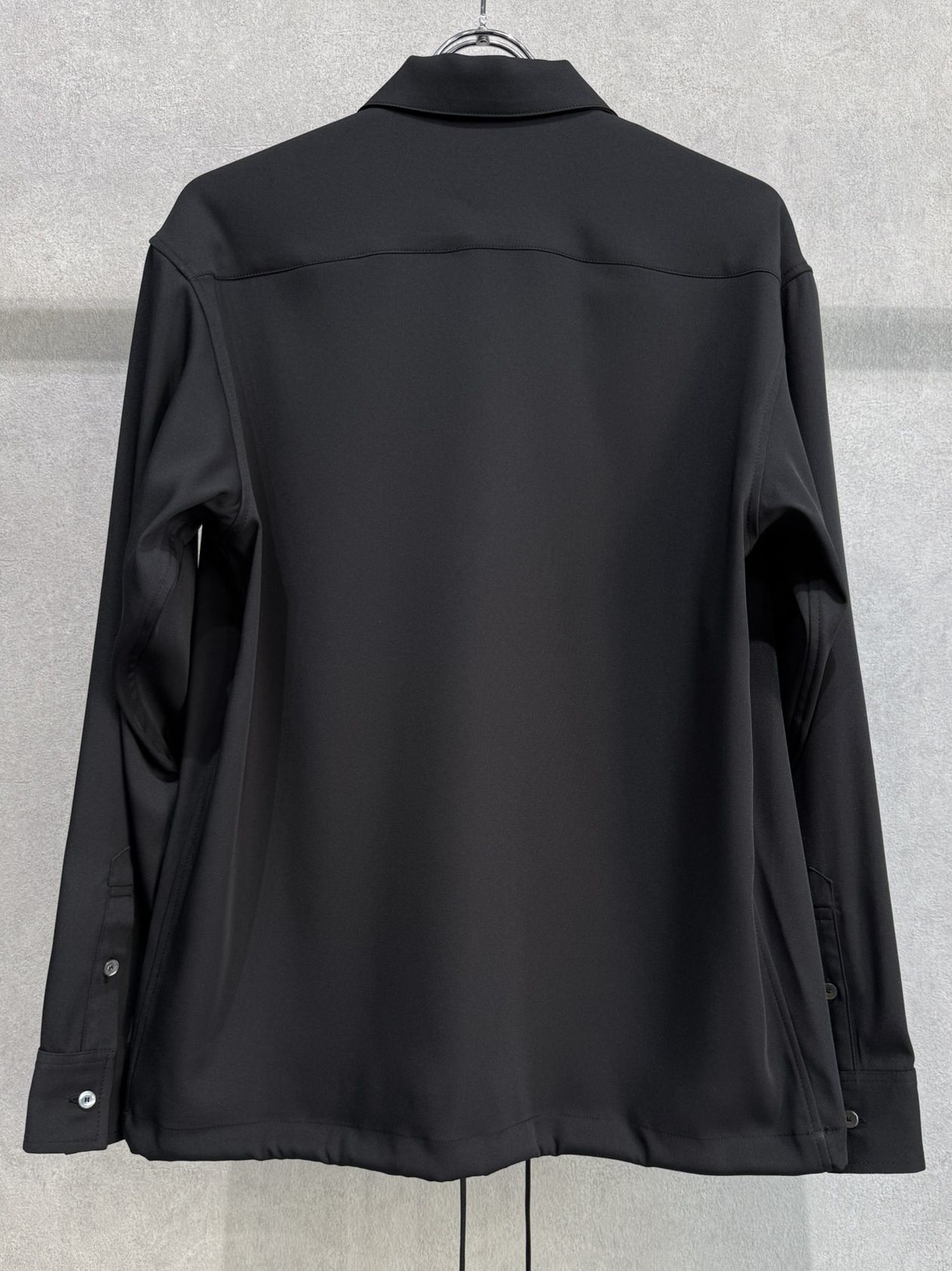 PULLOVER SATIN SHIRT / RC39-SH-002 / ハーフジップサテンシャツ / ブラック