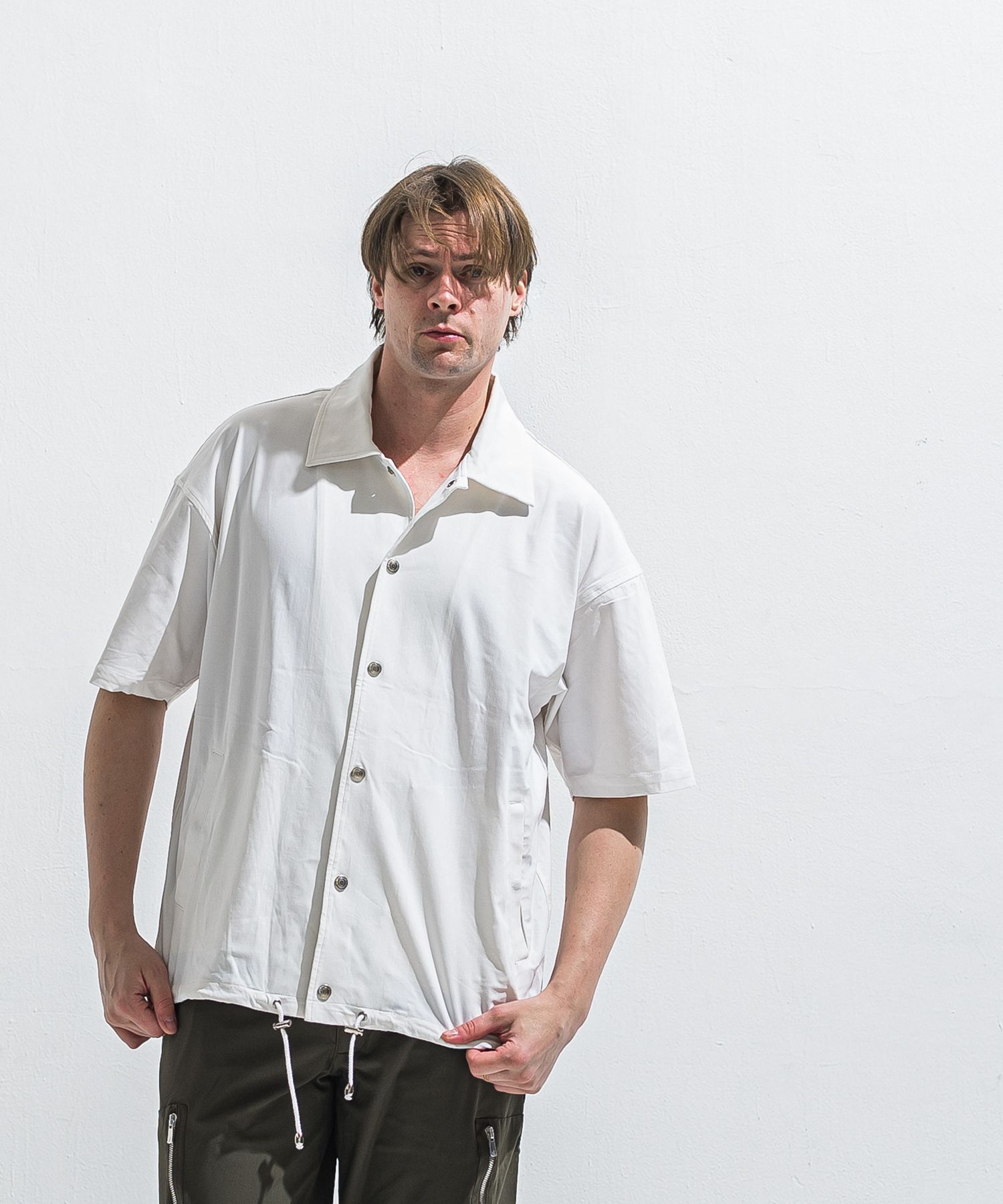 NYLON HALF COACH JACKET / RC40-C-002 / 半袖ナイロンコーチジャケット / ホワイト (5月中旬入荷予定)