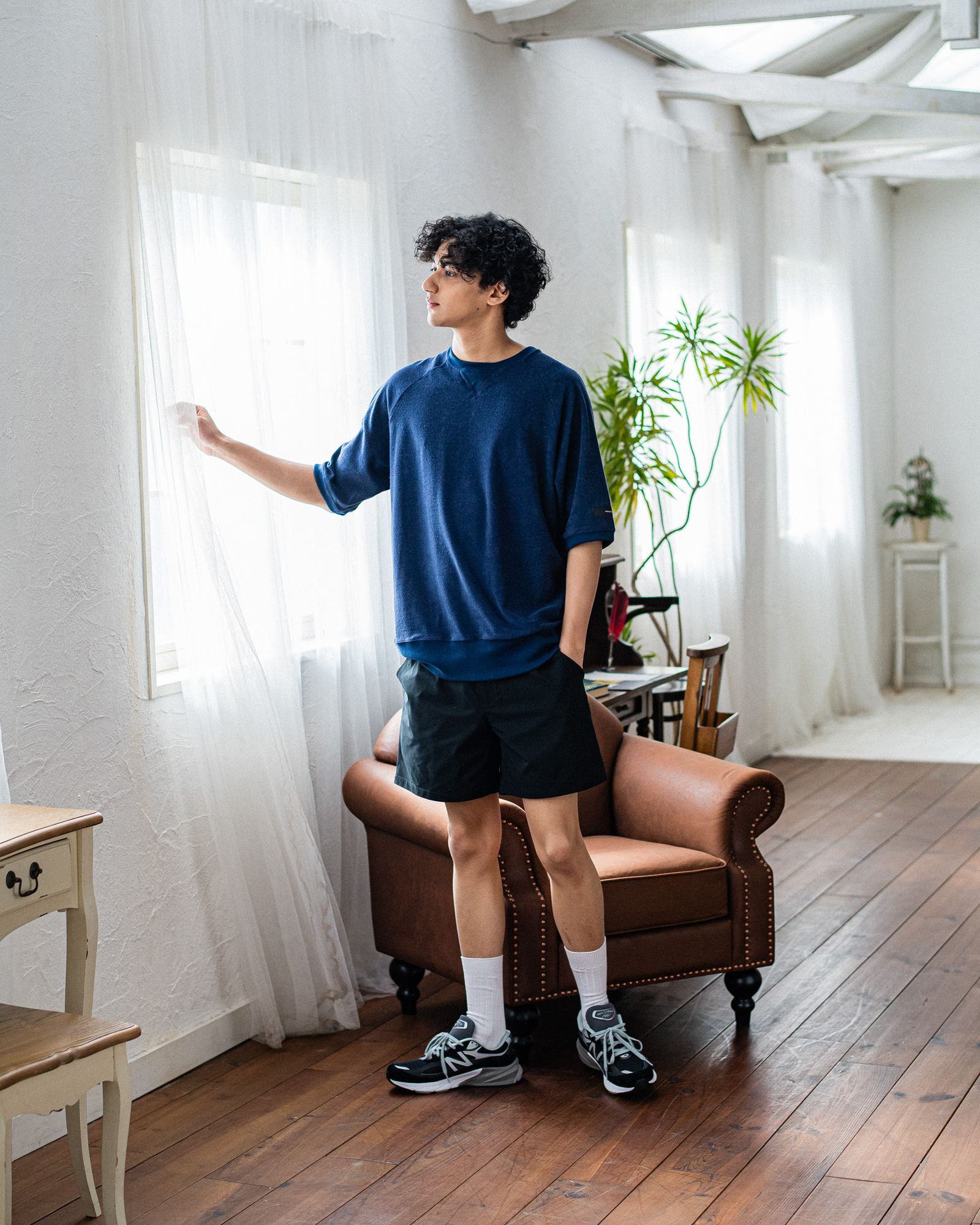 PILE HALF SLEEVE / RC32-T-007 / パイルビッグTシャツ / ネイビー