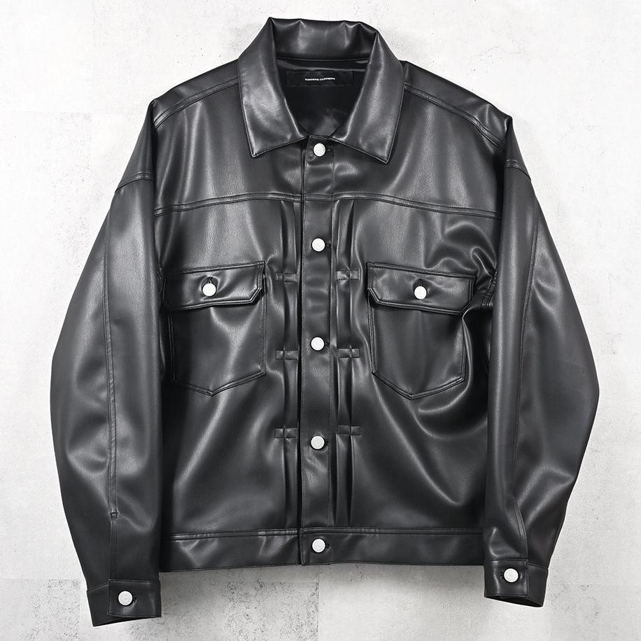 LEATHER 2ND G / RC41-JK-007 / エコレザー2ND型Gジャン / ブラック (9月下旬入荷予定)