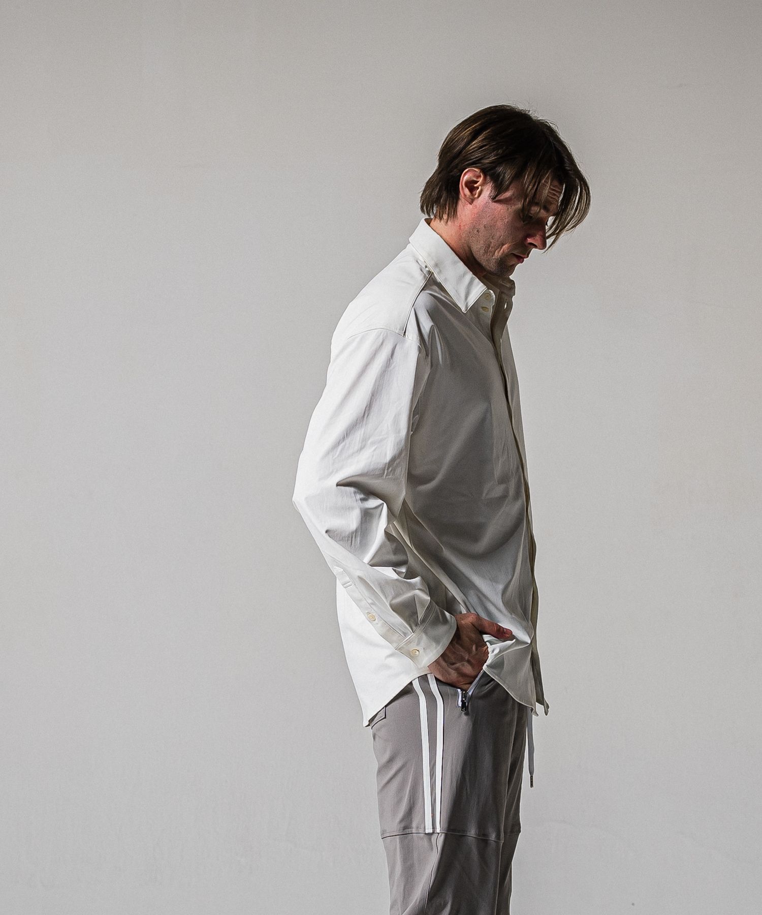 NYLON JACK SHIRTS / RC39-SH-001 / オーバーサイズナイロンシャツ / ホワイト (2月上旬入荷予定)