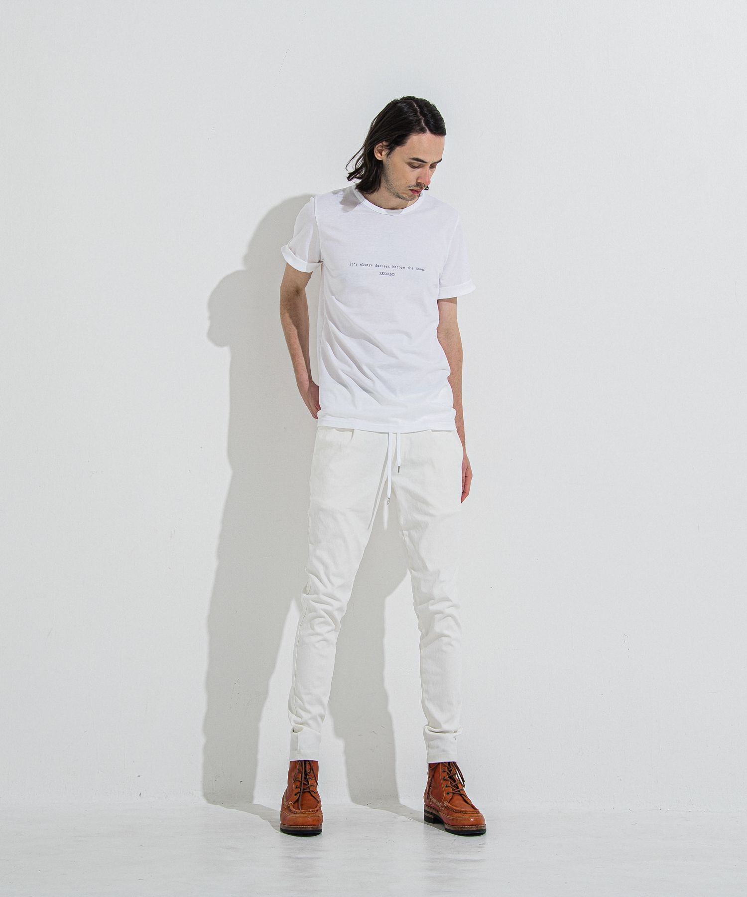 DENIM JERSEY CHRIS EASY TUCK PT / RC36-ST-016TD / ライトオンスデニムジャージイージータックパンツ / ホワイト