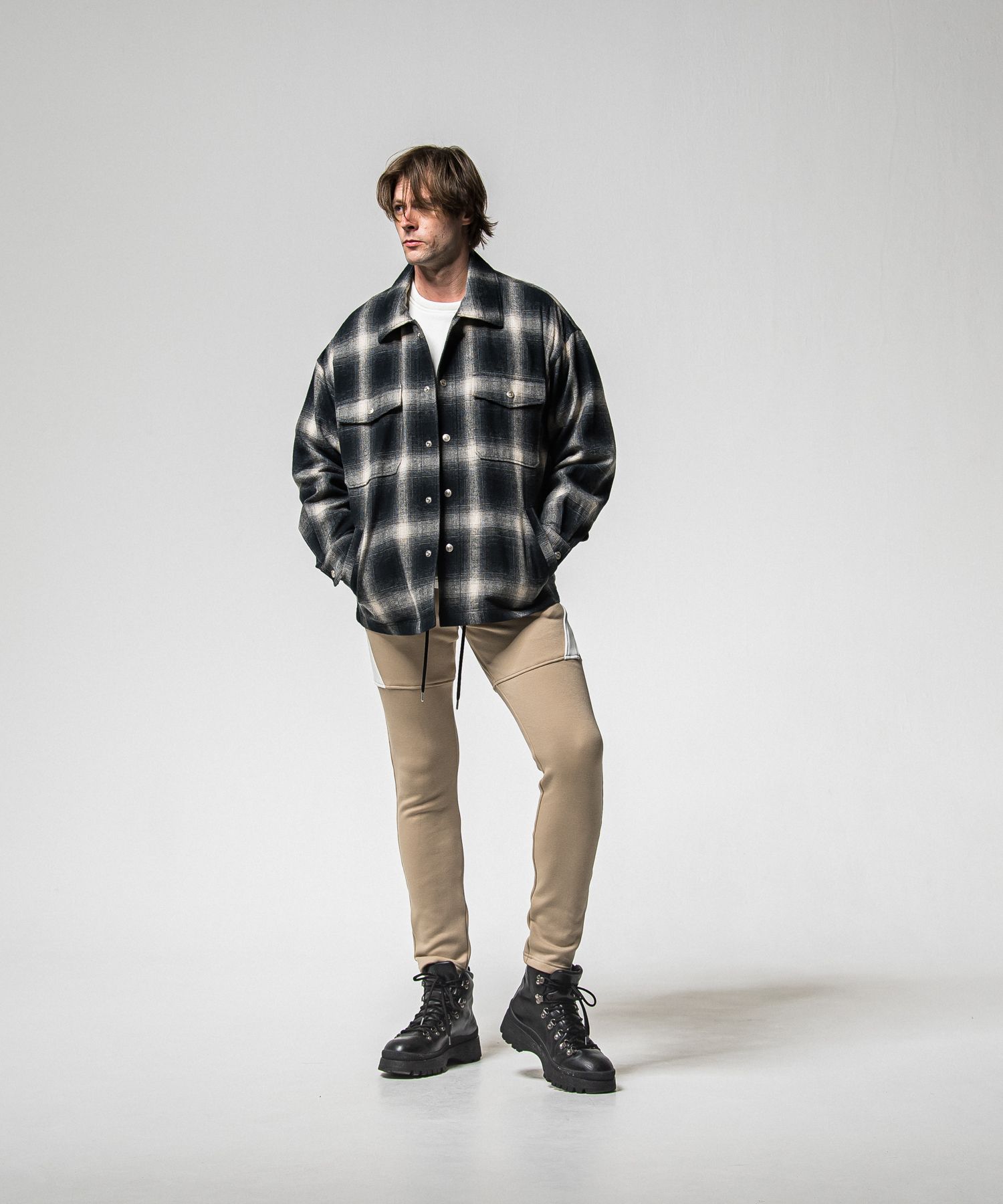FLANNEL CHECK JK / RC38-JK-007 / フランネルチェックCPOジャケット / ブラック (10月中旬入荷予定)