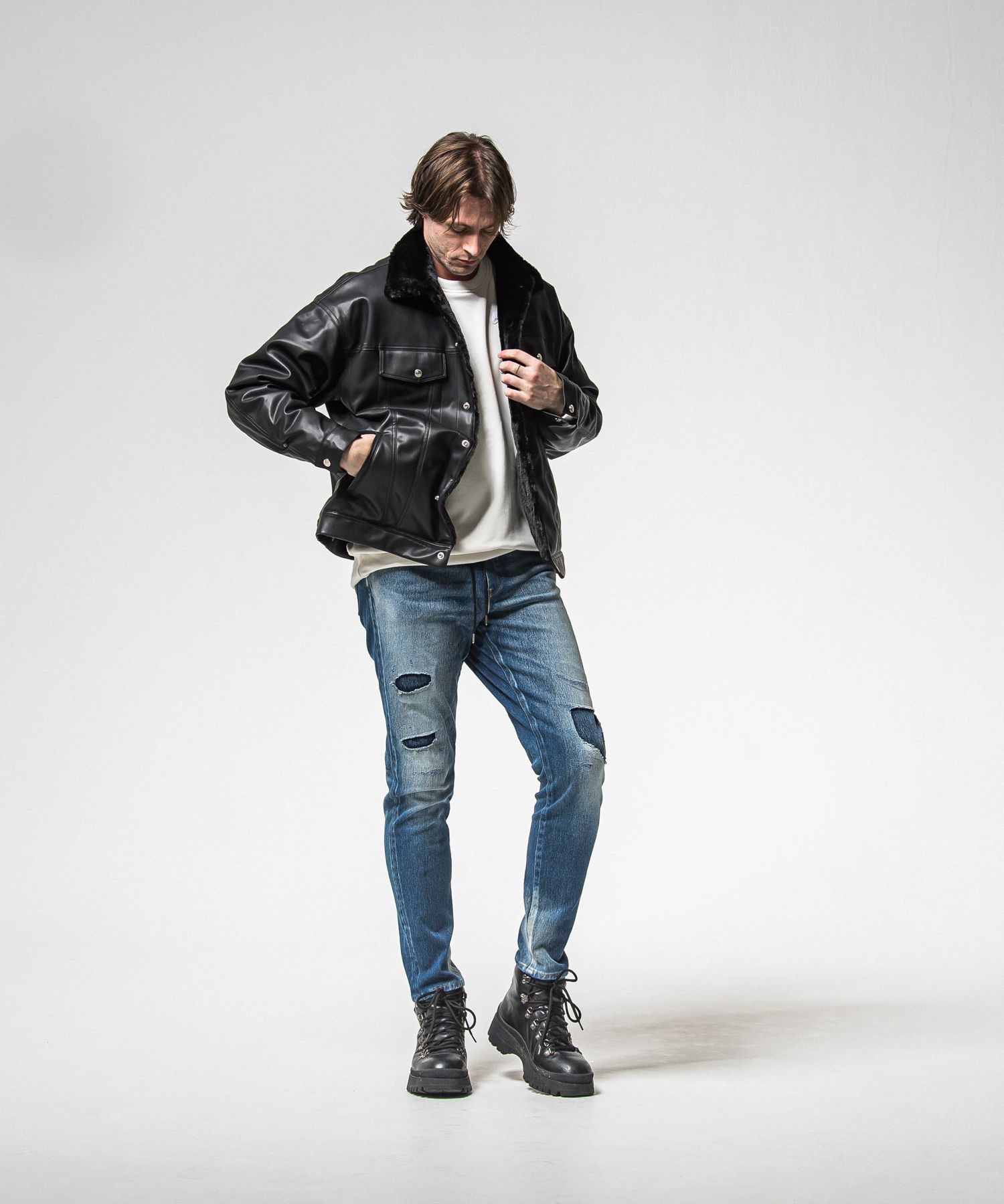 MICK DENIM JERSEY / RC38-ST-020 / デニムジャージテーパードパンツ / インディゴユーズド (12月上旬入荷予定)