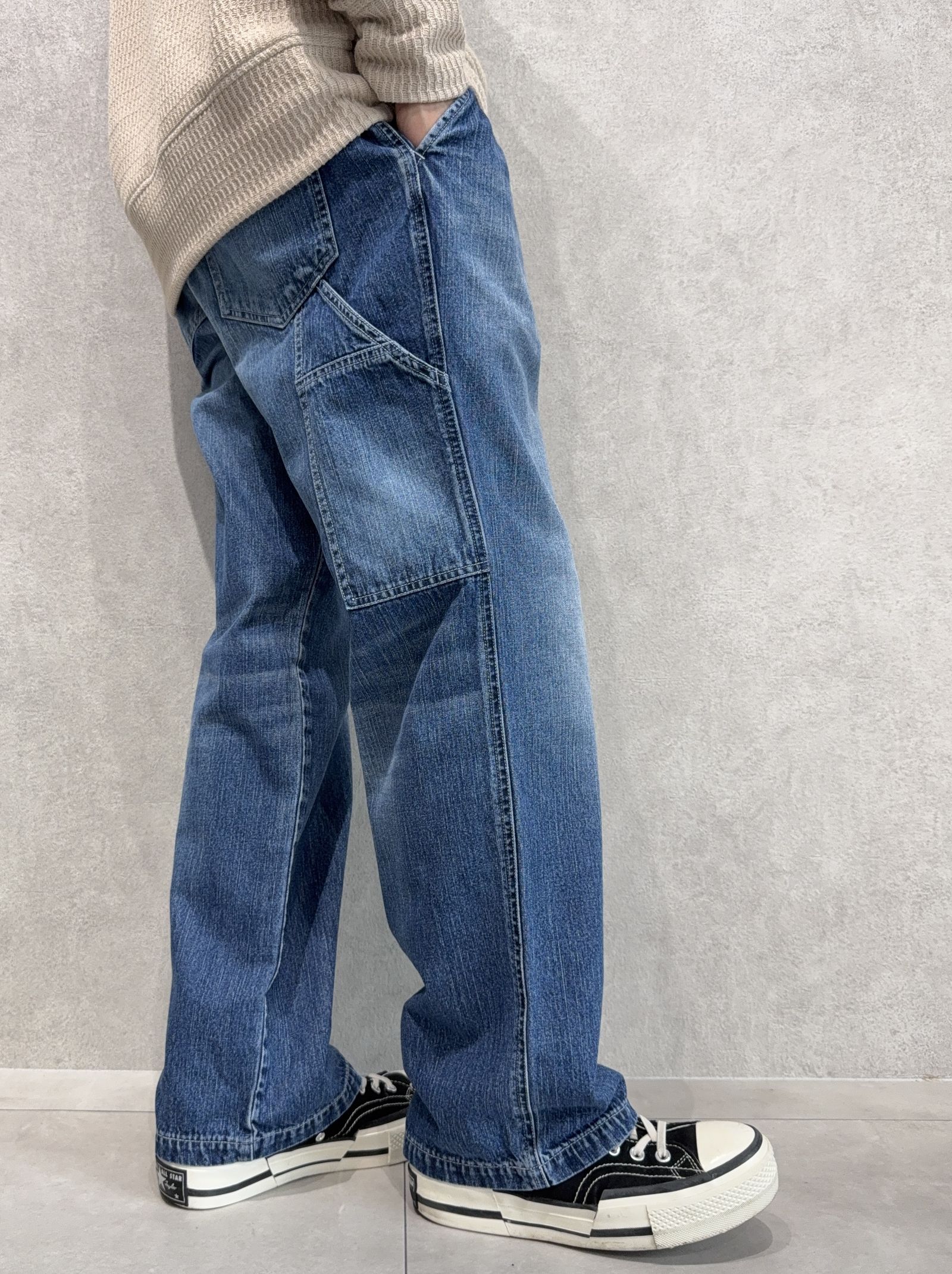 WK PT / RC41-ST-042 / ワンタックワークデニムパンツ / インディゴユーズド
