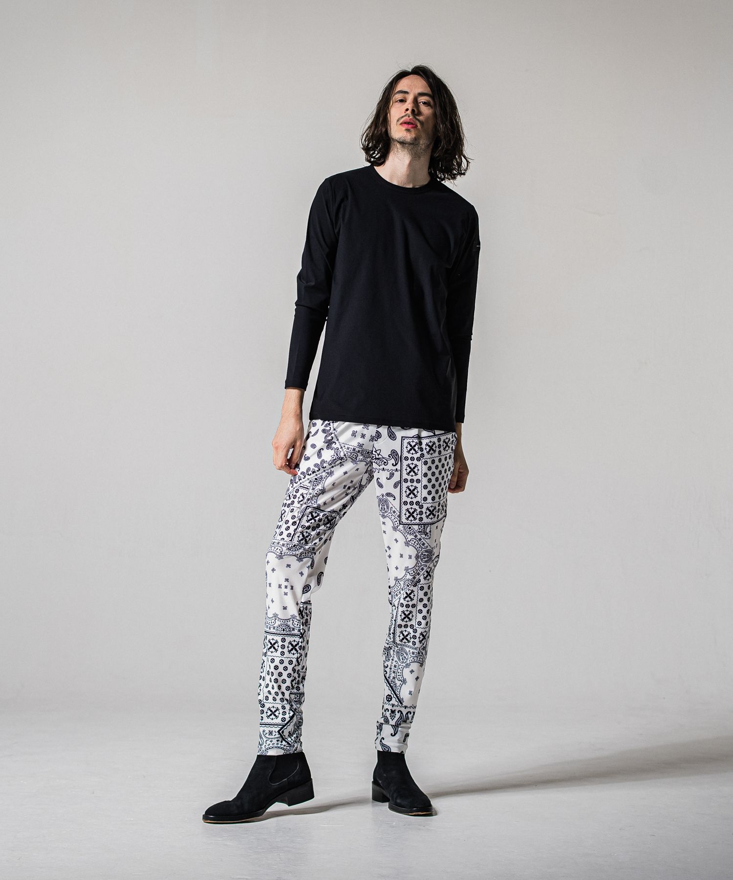 CHRIS EASY TUCK PANTS / RC39-ST-016T / ナイロンイージータックパンツ / バンダナホワイト (3月上旬入荷予定)