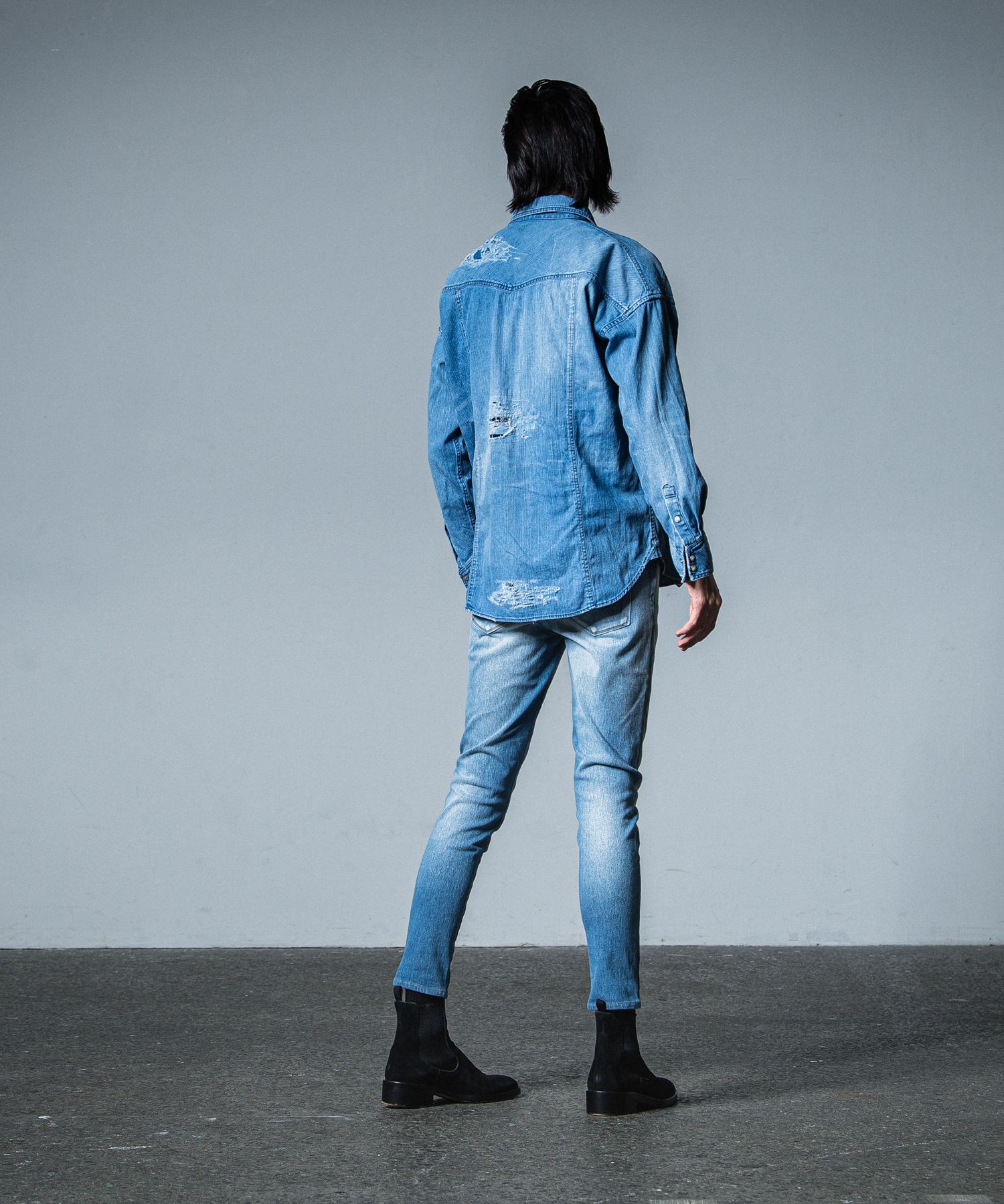 MICK DENIM JERSEY / RC33-ST-020 / デニムジャージテーパードパンツ / インディゴユーズド