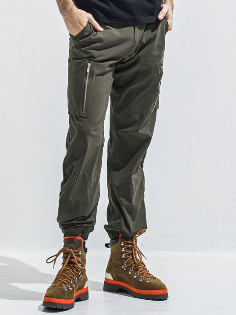 DAVID NYLON CARGO PANTS / RC40-ST-040 / ミリタリーナイロン裾ゴムカーゴパンツ / カーキ (6月中旬入荷予定)