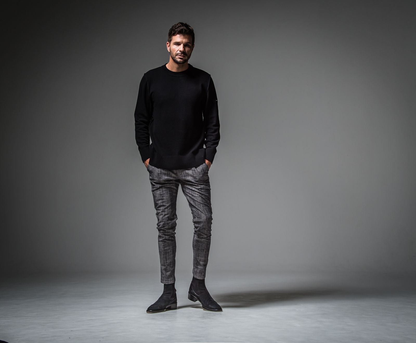 CHRIS EASY HEAT TUCK PANTS / RC30-ST-016HT / 裏起毛タックパンツ / グレンチェック