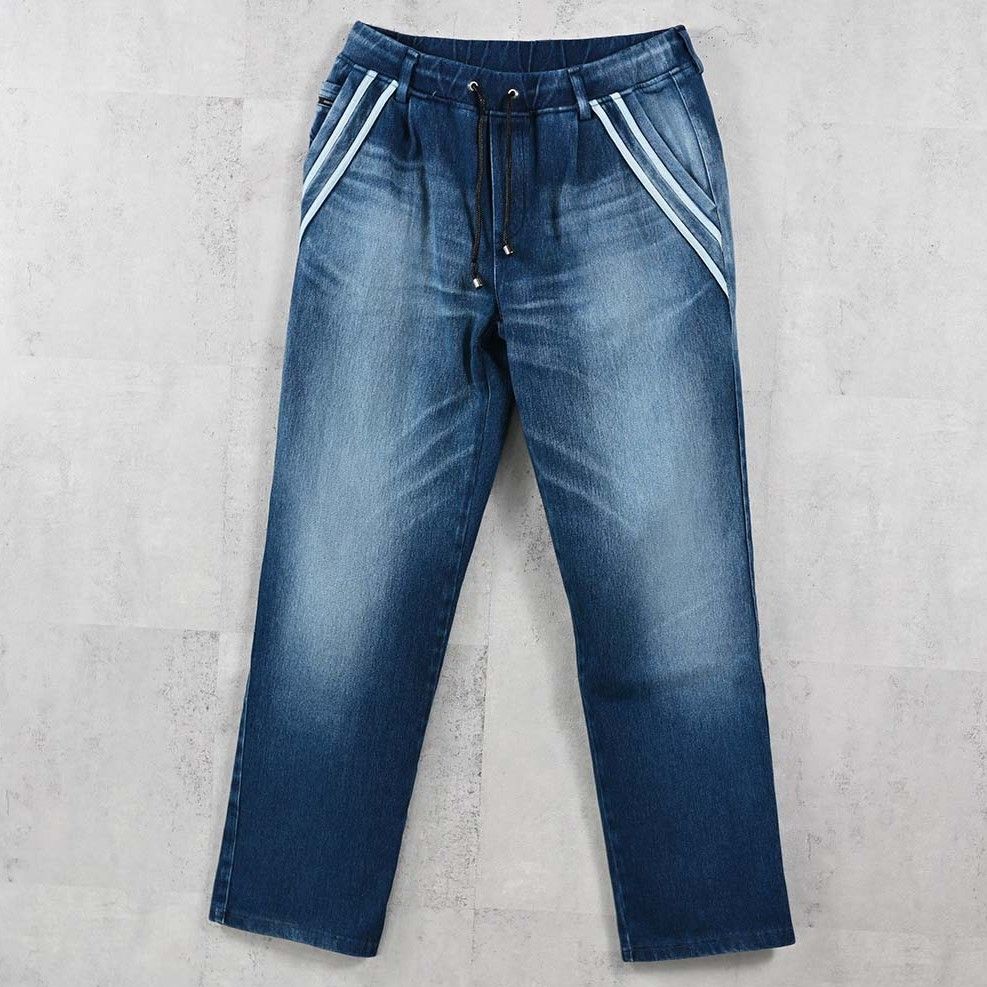 EDGE DENIM SEMI WIDE PT / RC40-ST-014WTD / デニムジャージセミワイドラインパンツ / ダークインディゴ (5月中旬入荷予定)