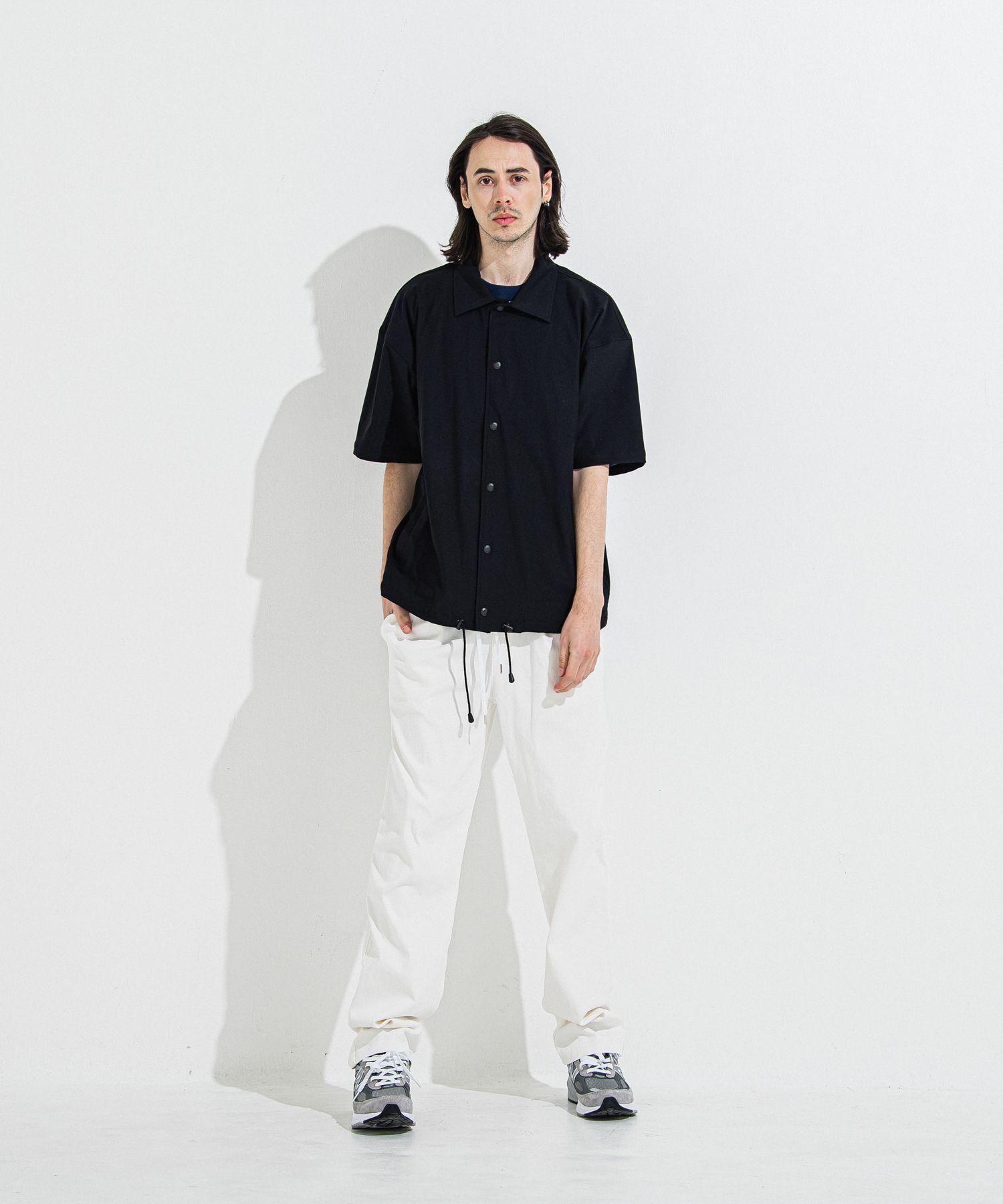 NYLON HALF COACH JACKET / RC36-C-002 / 半袖ナイロンコーチジャケット / ブラック