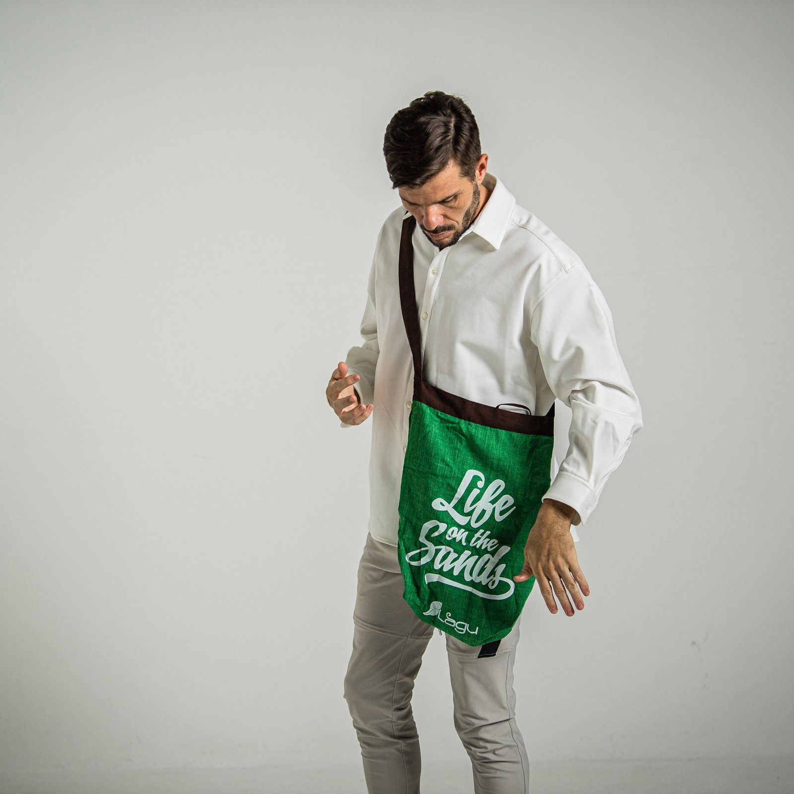「Lagu×RESOUND」 BLANKET & ECOBAG / RL-BLBAG-1 / ブランケット&ショルダーエコバッグ / グリーン