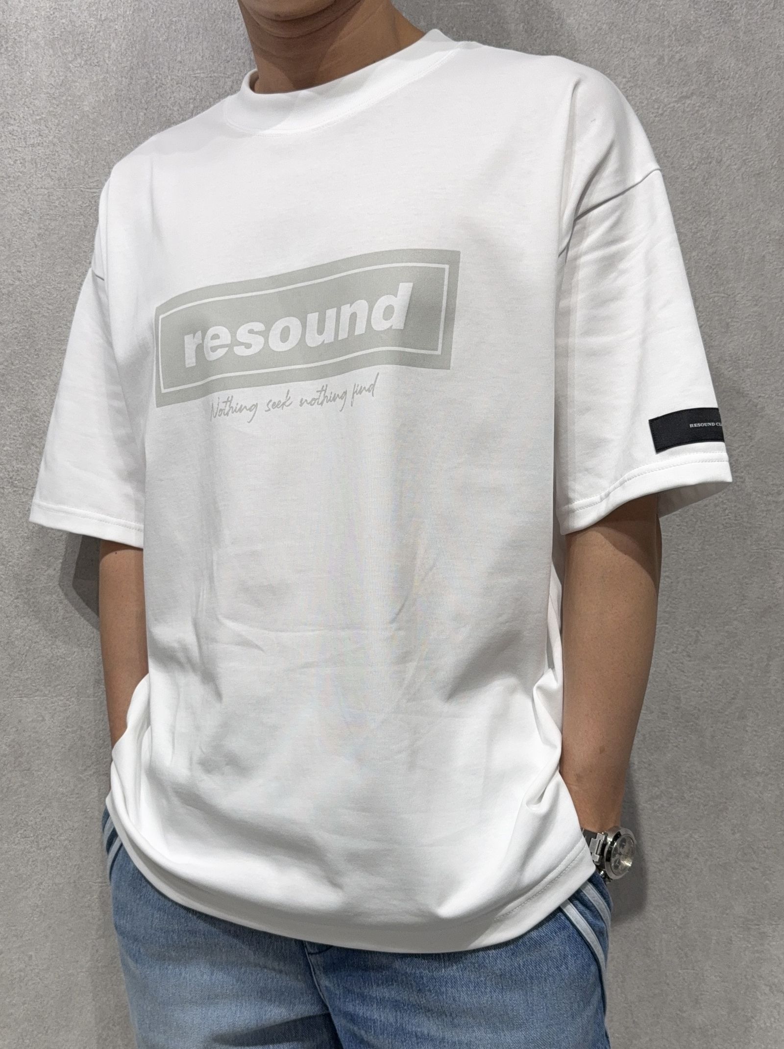 BOX OVER TEE / RC40-T-007 / ボックスロゴビッグTシャツ / ホワイト×グレー