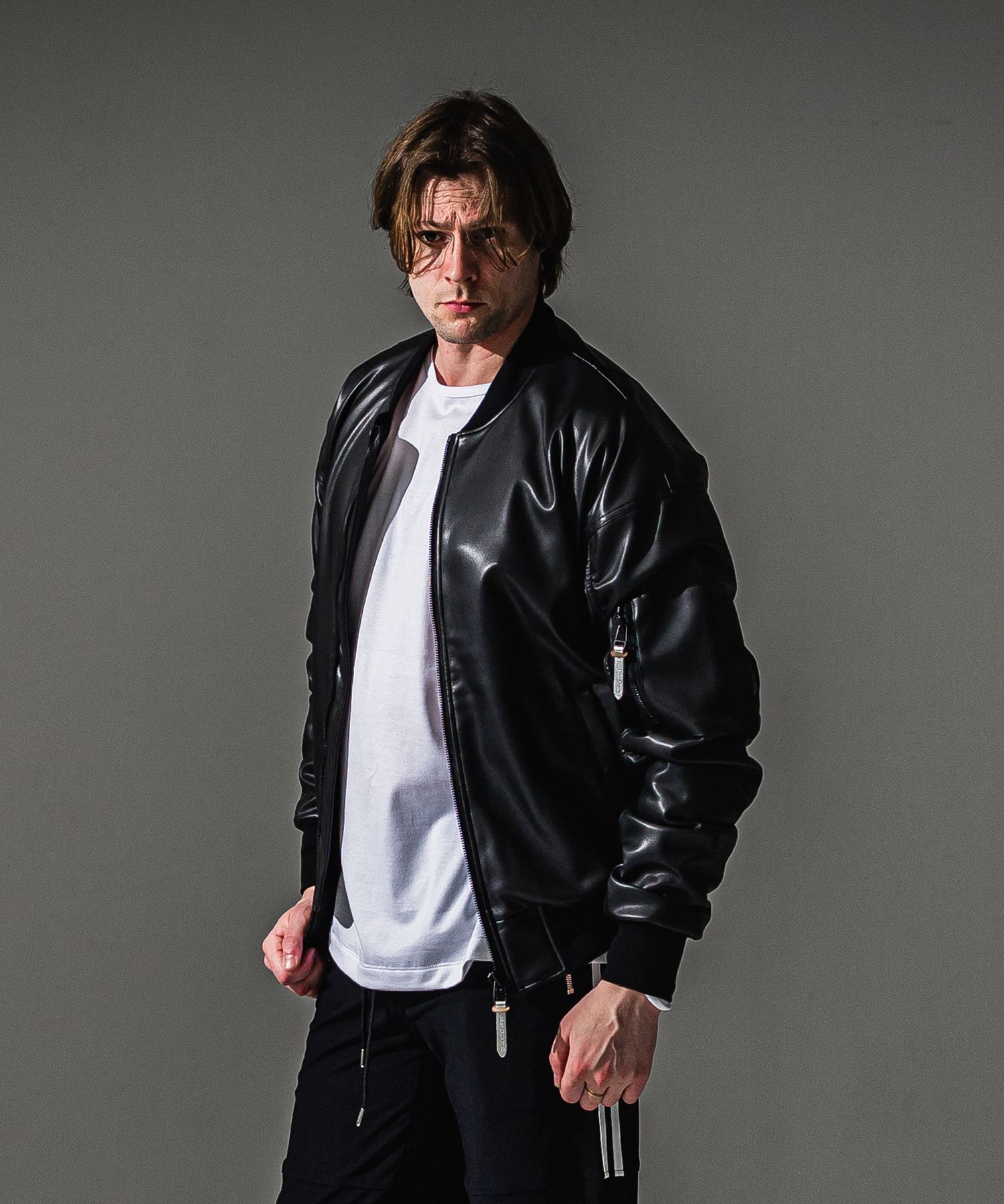DAVID JACKET / RC41-JK-003 / MA-1 / ブラックレザー (9月下旬入荷予定)
