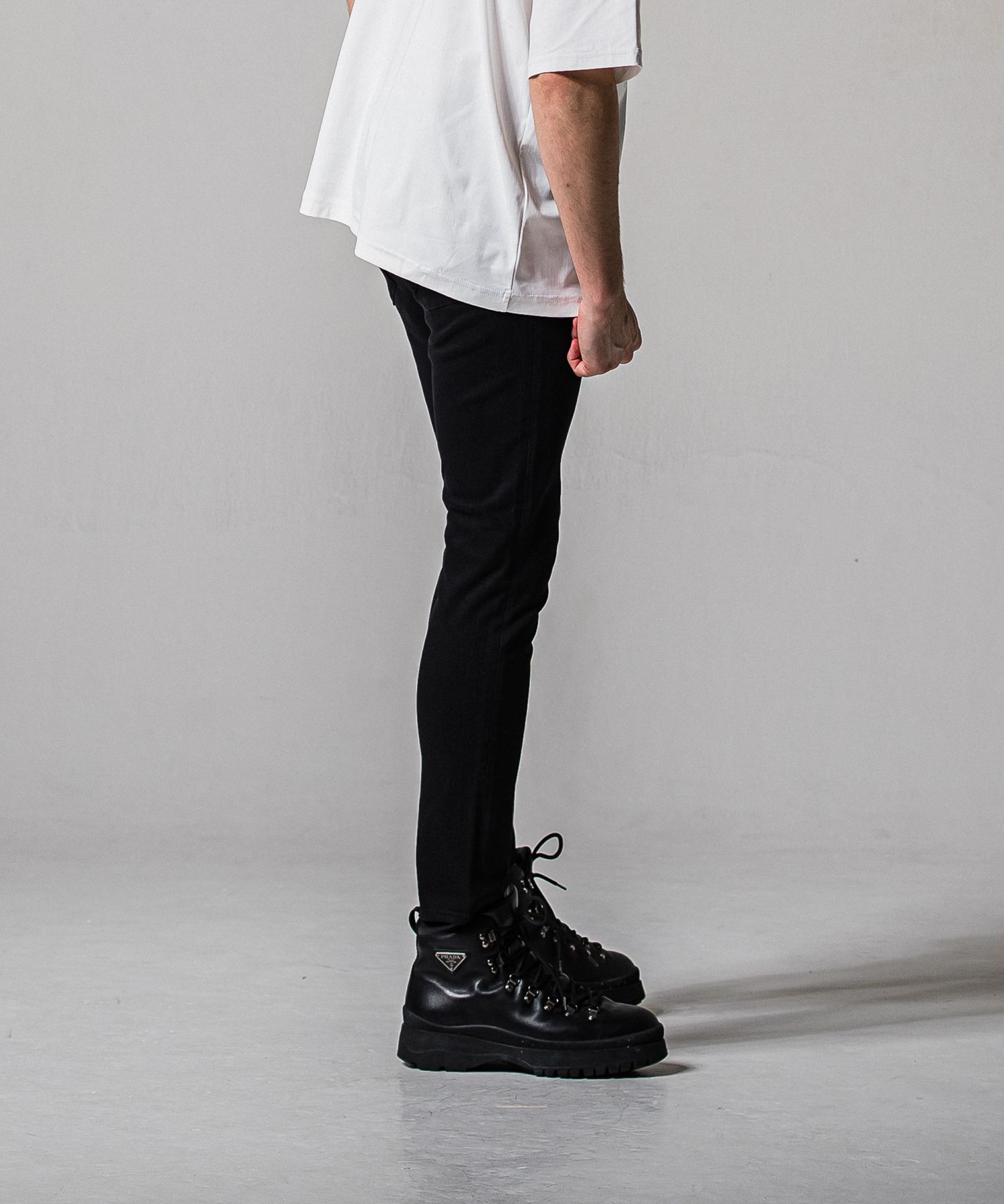 MICK DENIM JERSEY / BASIC-ST-020 / デニムジャージテーパードパンツ / ブラック (1月下旬入荷予定)