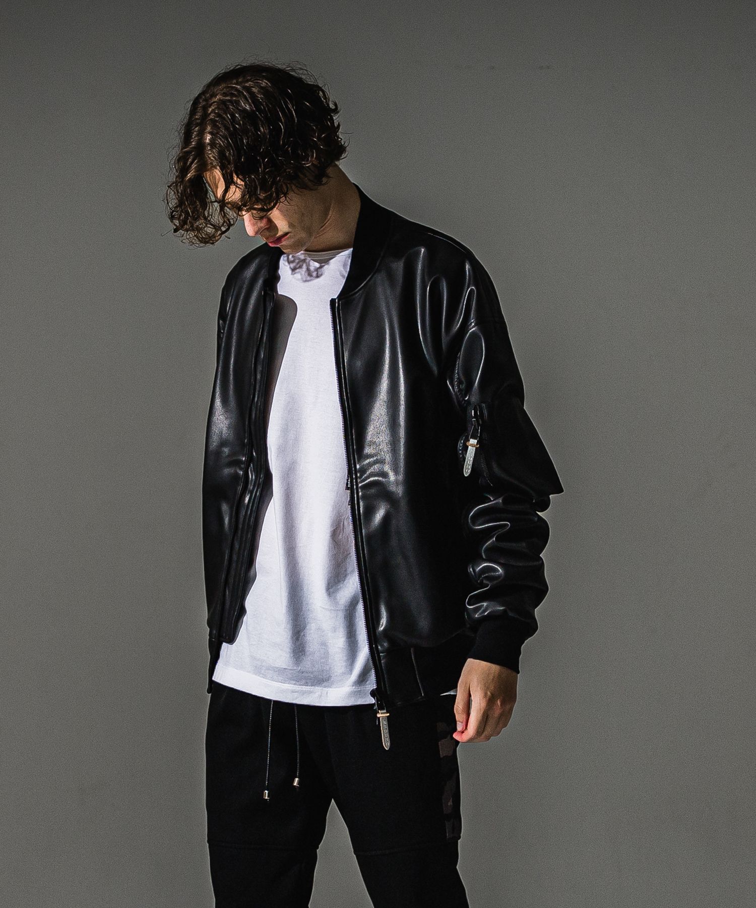 DAVID JACKET / RC41-JK-003 / MA-1 / ブラックレザー (9月下旬入荷予定)