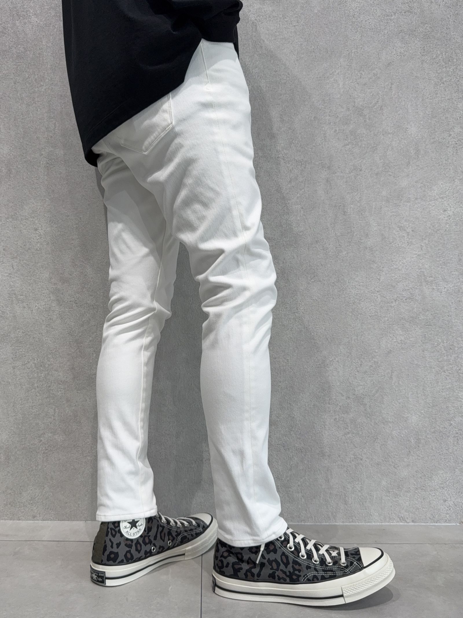 MICK DENIM JERSEY / BASIC-ST-020 / デニムジャージテーパードパンツ / ホワイト