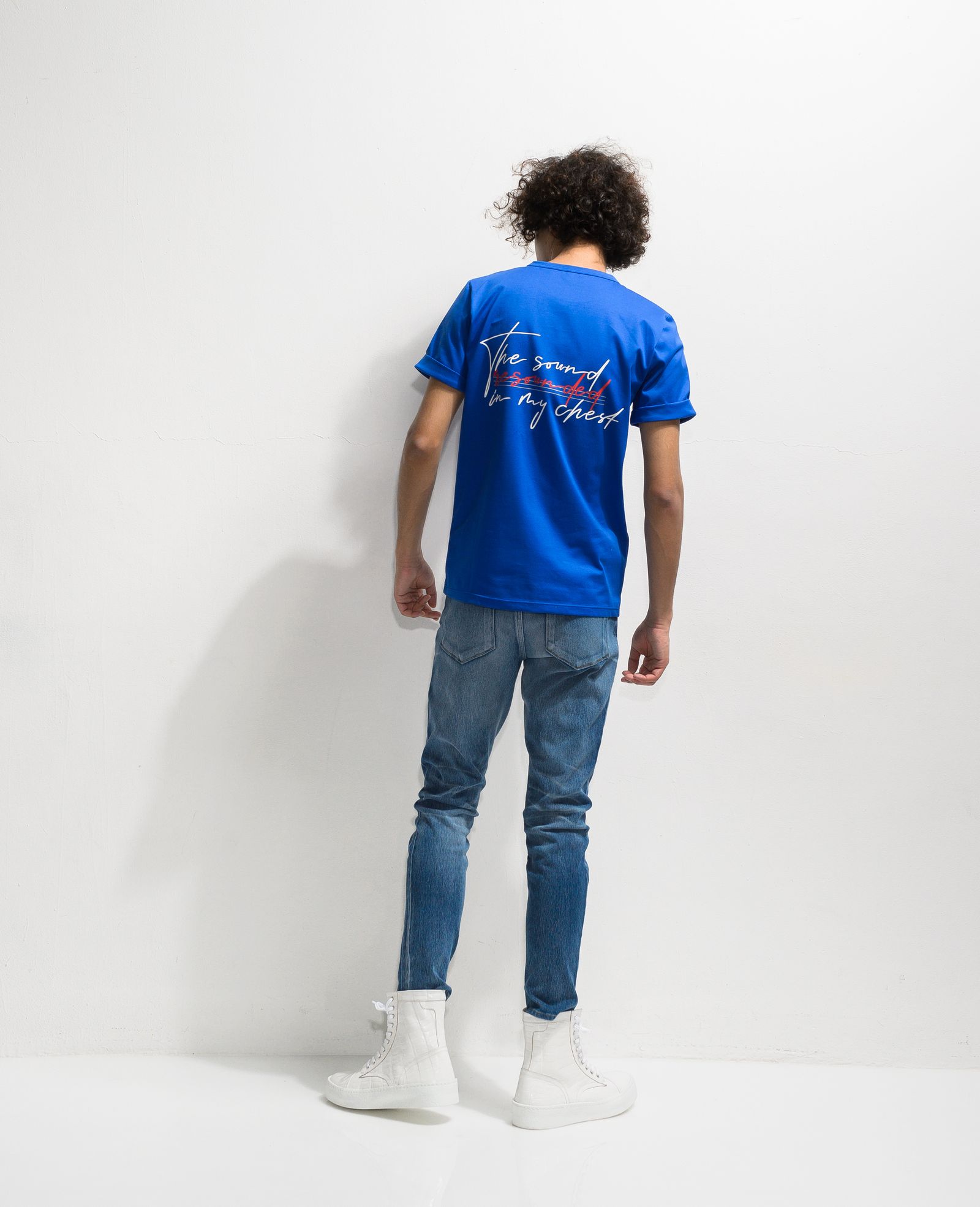 MESSAGE CHEST ROLL UP JERSEY TEE / RC20-T-003 / バックプリントTシャツ ※