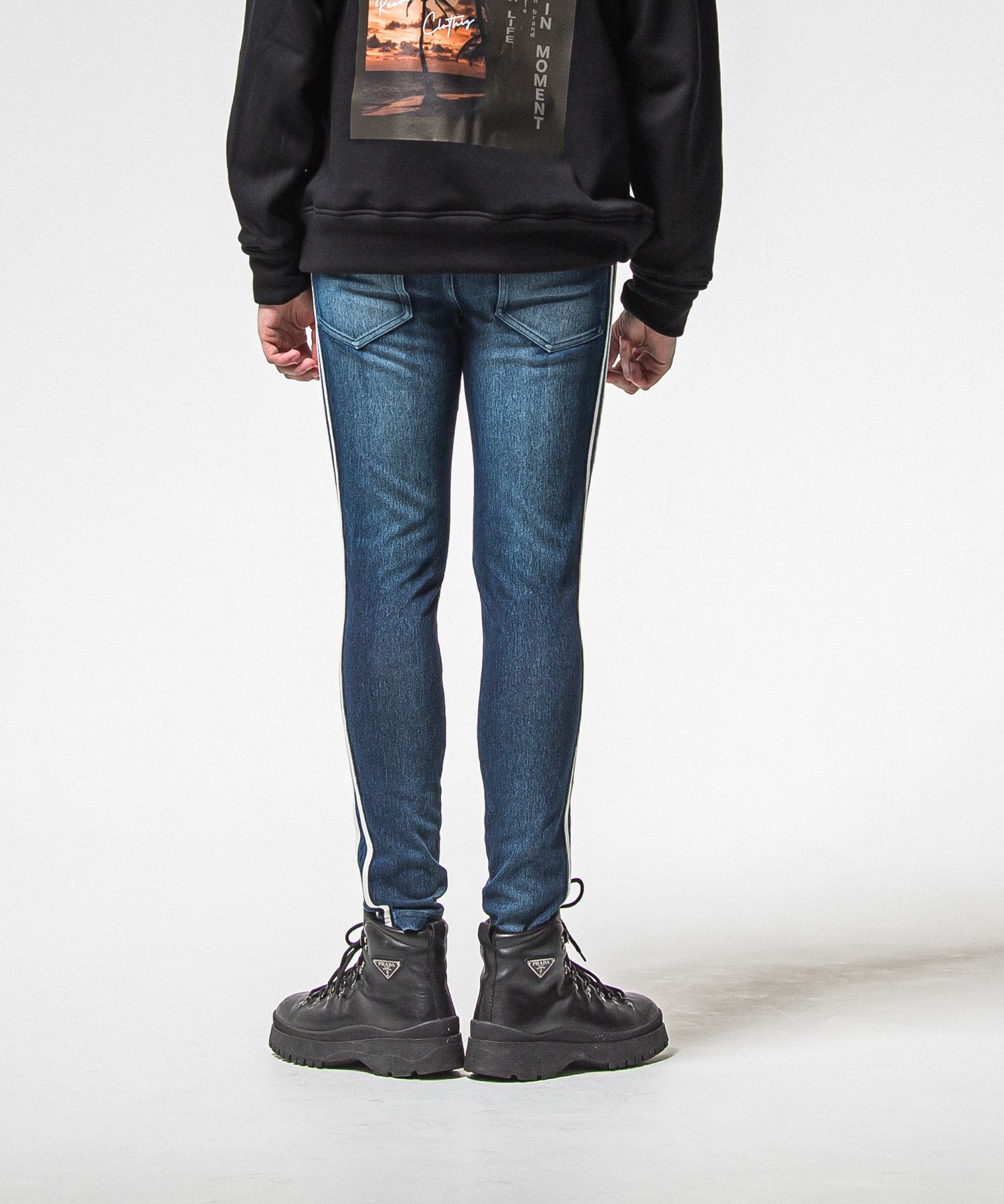 EX DENIM JERSEY BLIND LINE PT / RC38-ST-008D / デニムジャージラインパンツ / ダークインディゴ (1月上旬入荷予定)