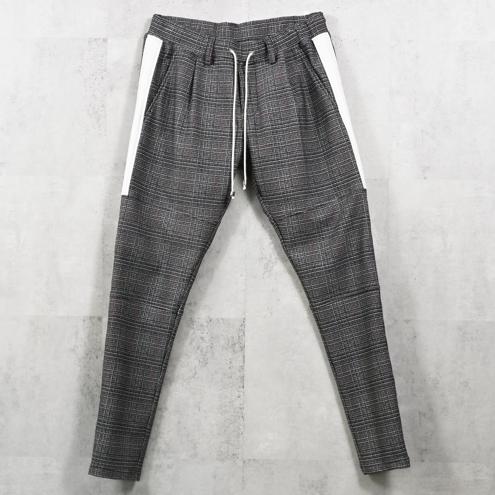 JT HEAT CHECK PT / RC42-ST-045 / 裏起毛切り替えラインタックパンツ / グレンチェック グレー×レッド (11月中旬入荷予定)