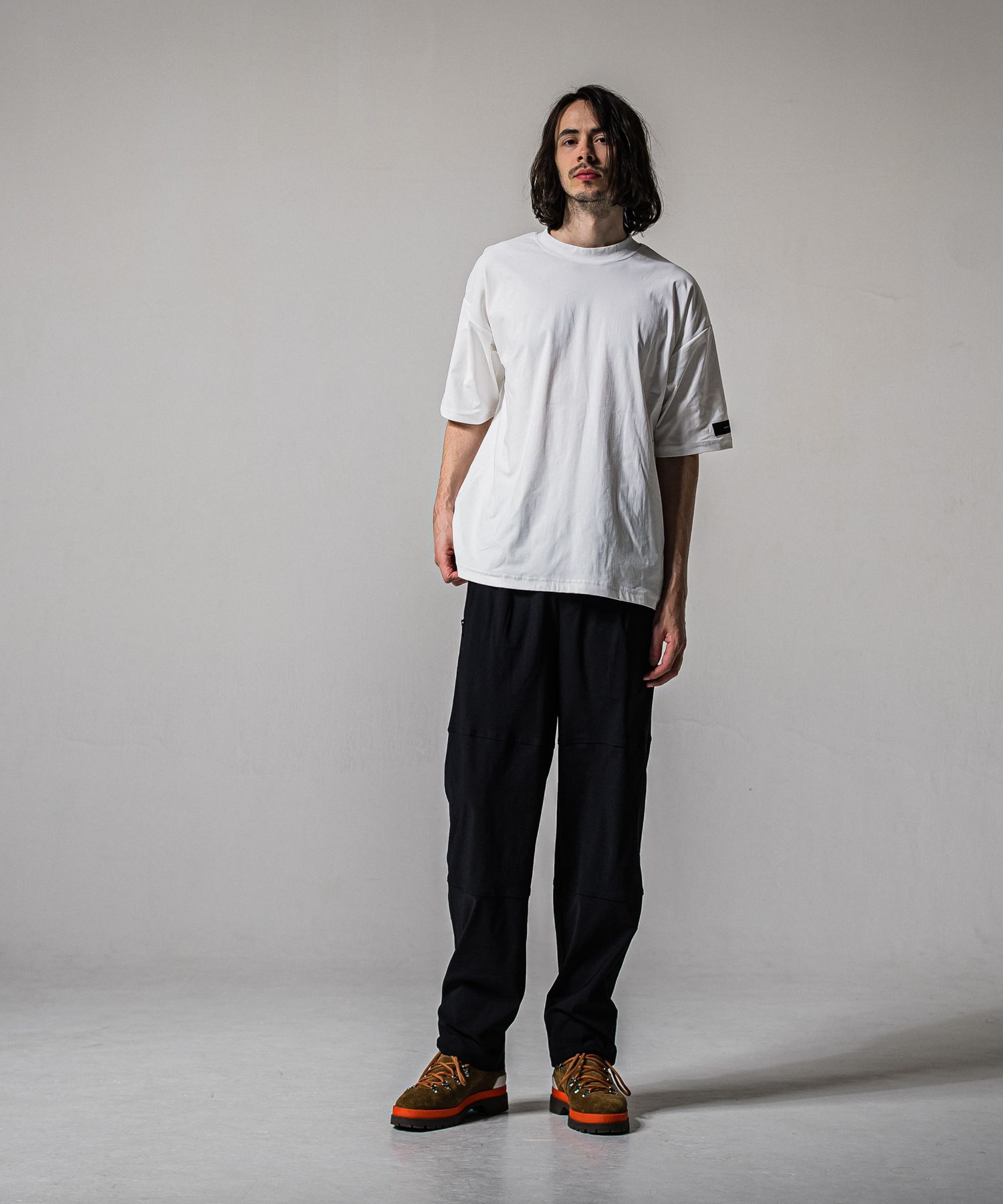 JOHNSON LINE WIDE PANTS / RC39-ST-009WT / ジョンソンラインワイドタックパンツ / ブラック×ブラック (1月下旬入荷予定)