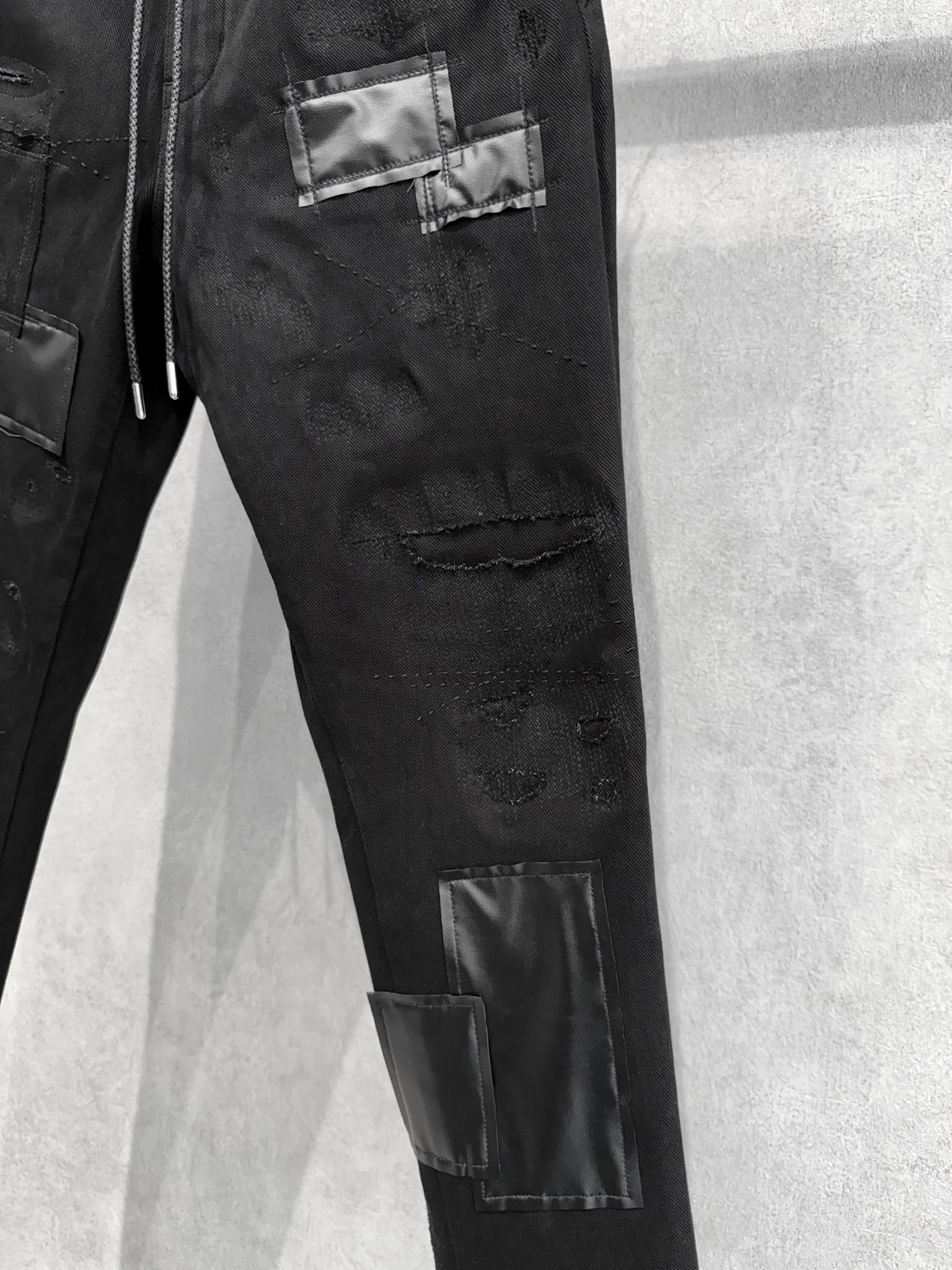MICK DENIM JERSEY / BASIC-ST-020 / デニムジャージテーパードパンツ / ブラックリメイク
