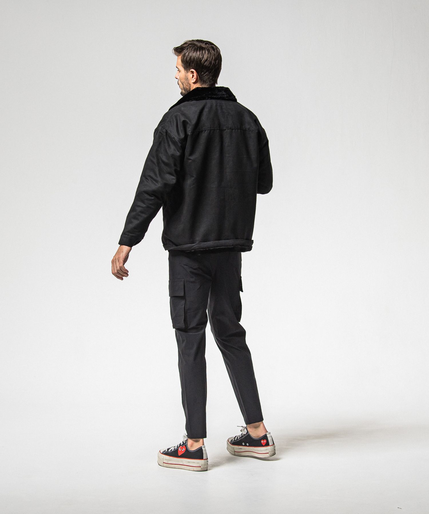 SUEDE FUR CAVER ALL / RC38-JK-003 / スエードファーカバーオール / ブラック (11月中旬入荷予定)
