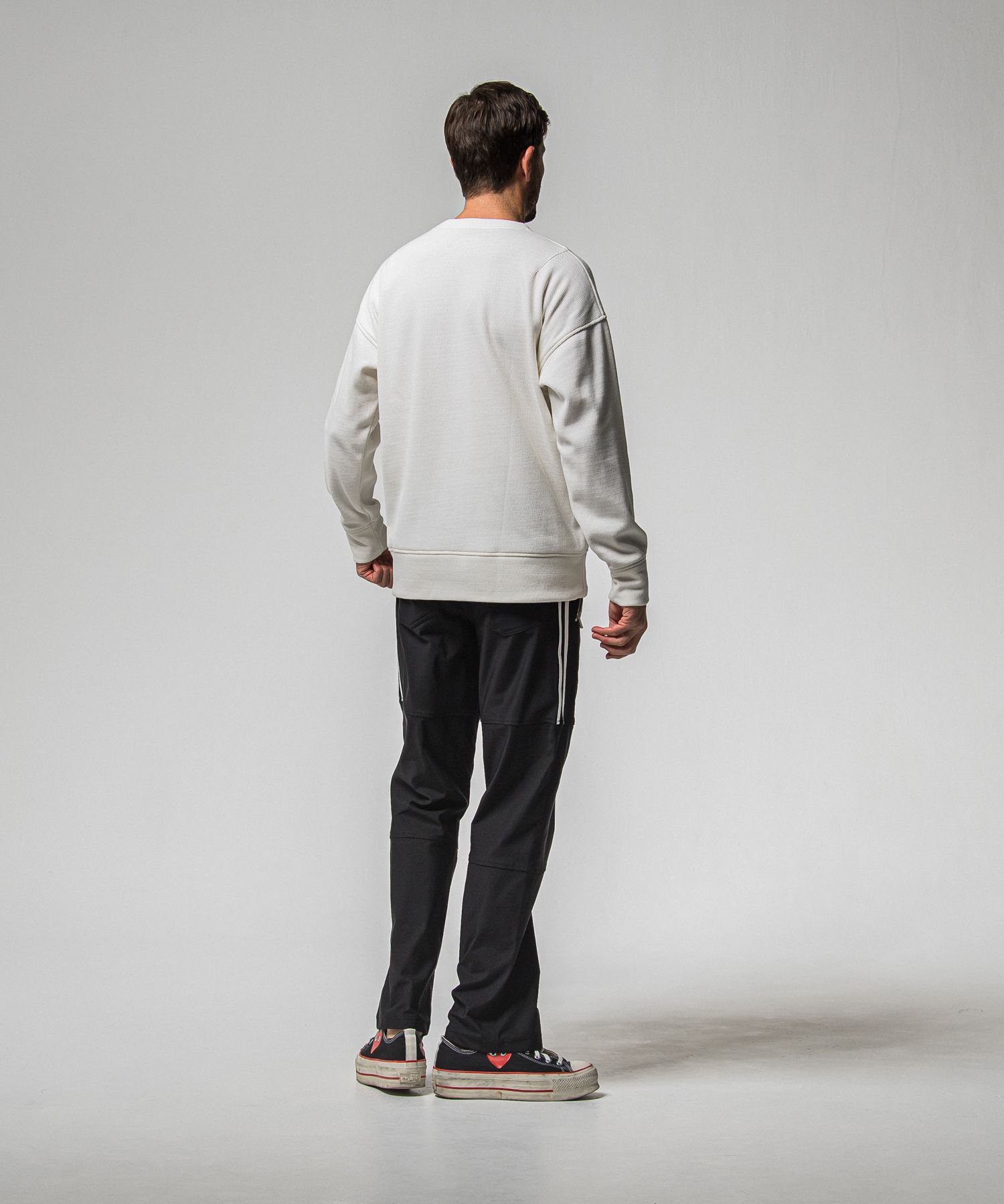 VELOURS FLEECE THERMAL LOOSE TRAINER / RC38-C-002 / 裏起毛サーマルトレーナー / ホワイト (10月中旬入荷予定)