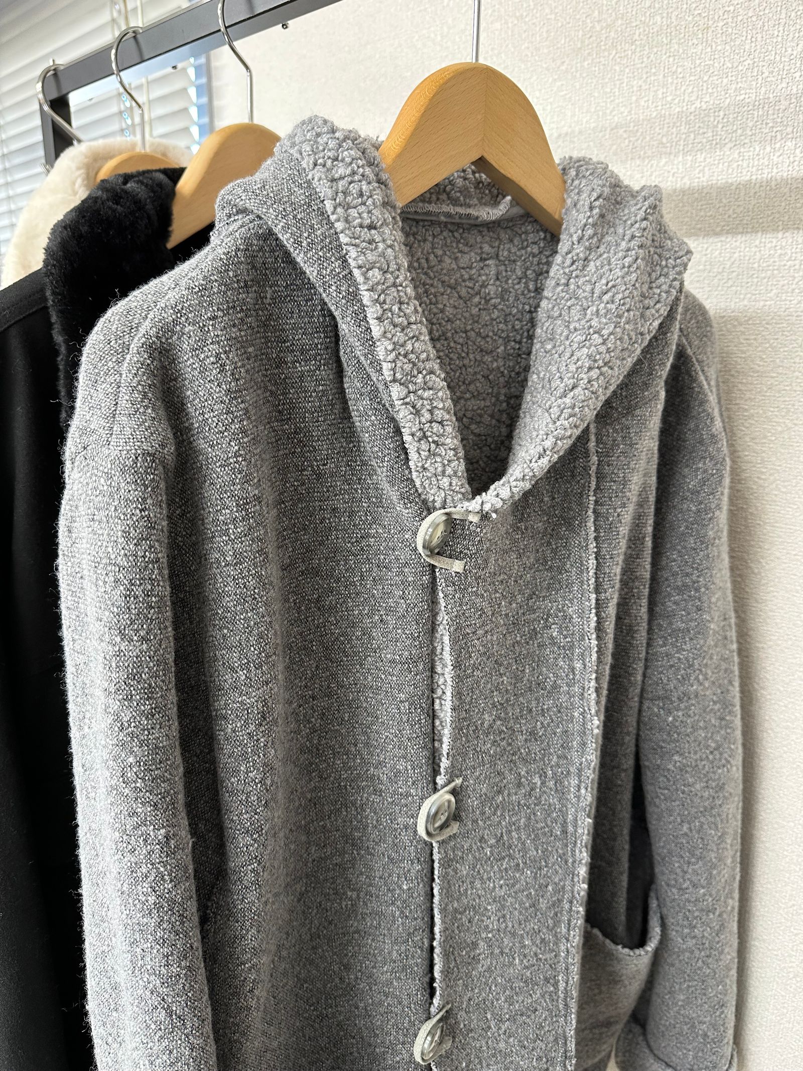 BOA HOODIE COAT / RC30-C-007 / ボアフーディーコート / グレー