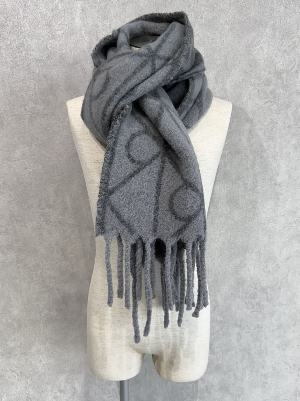 AOP BRUSHED HW SCARF / 4D8072G / N3Z(グレー)
