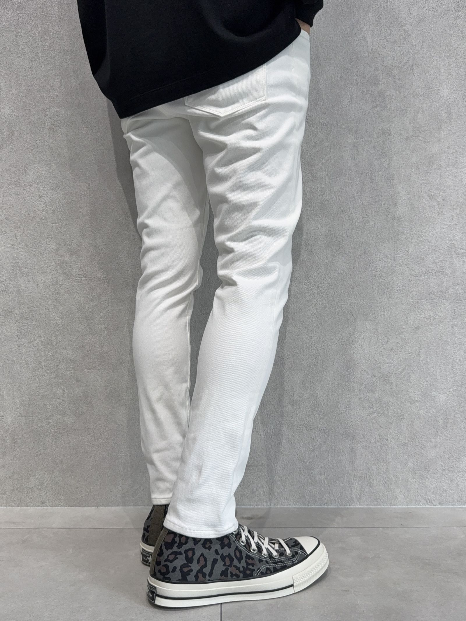 MICK DENIM JERSEY / BASIC-ST-020 / デニムジャージテーパードパンツ / ホワイト