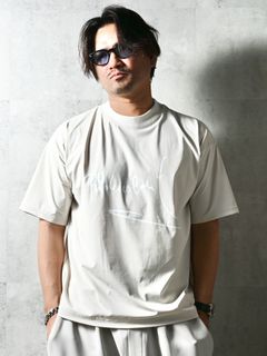 PB SIGN OVER NYLON T / DP1-T-002 / サインプリントナイロンビッグTシャツ / グレージュ (4月上旬入荷予定)
