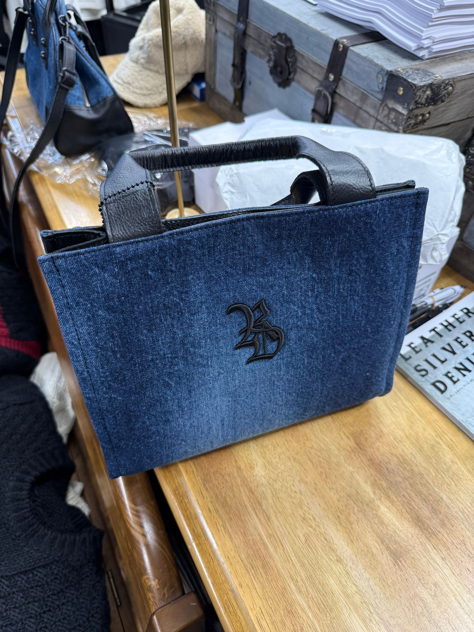DENIM MIDDLE TOTE BAG / RC42-BAG-004RD / デニムミドルトートバッグ / デニム (12月上旬入荷予定)