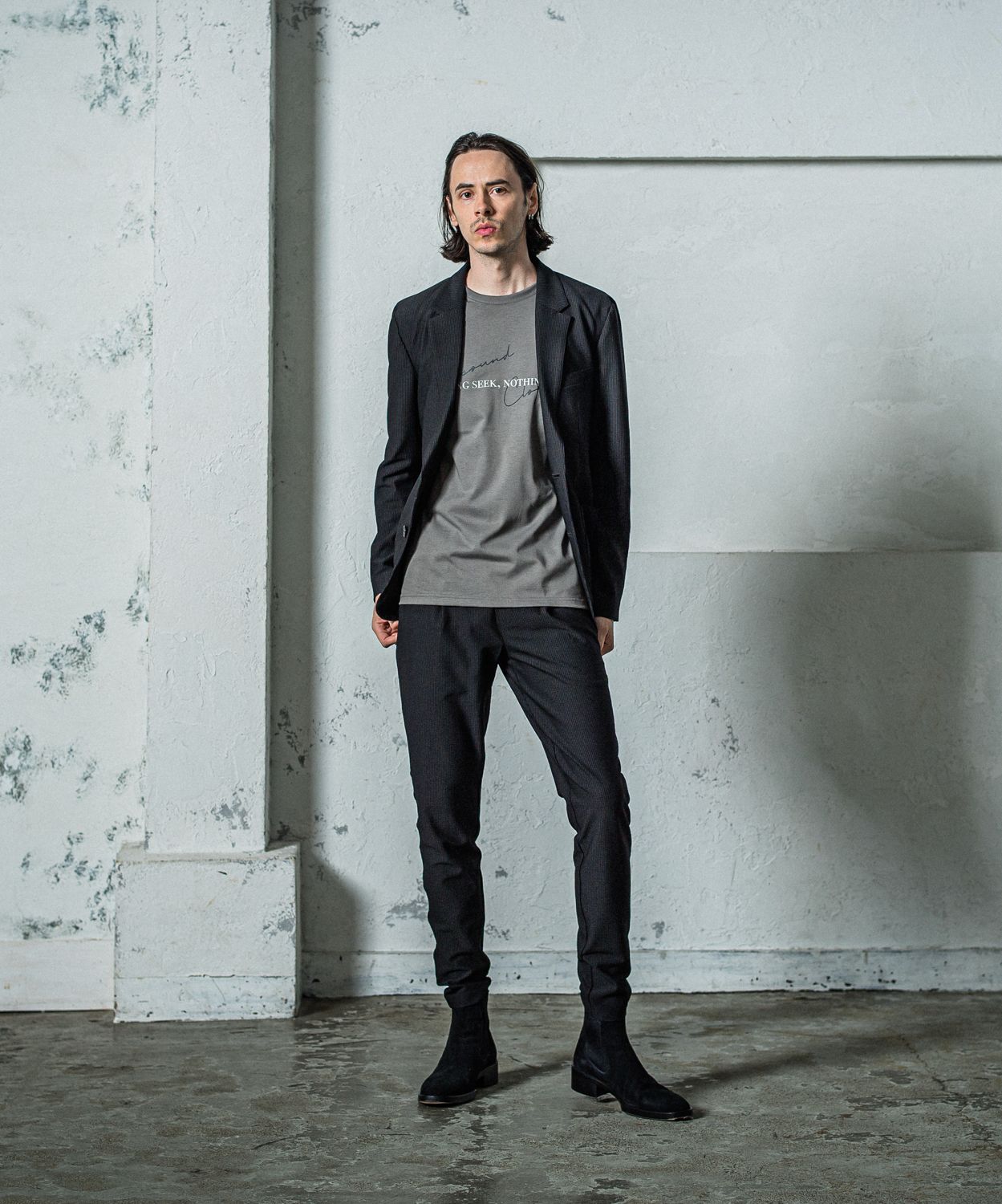 CHRIS EASY TUCK PANTS / RC35-ST-016T / シアサッカーイージータックパンツ / ブラック