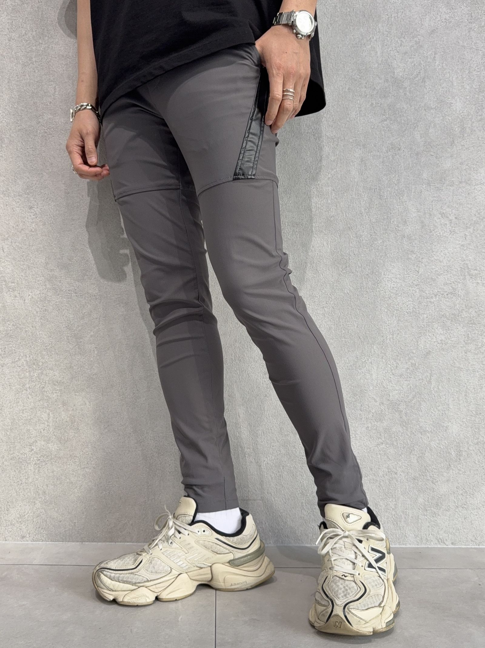 TYLER NYLON PANTS / RC40-ST-026 / レザーラインナイロンパンツ / チャコール