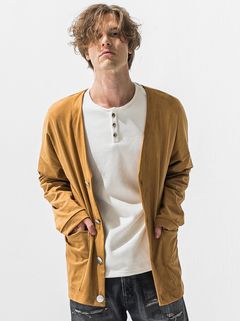 SUEDE CARDIGAN / RC42-JK-004 / スエードカーディガン / ベージュ (1月上旬入荷予定)