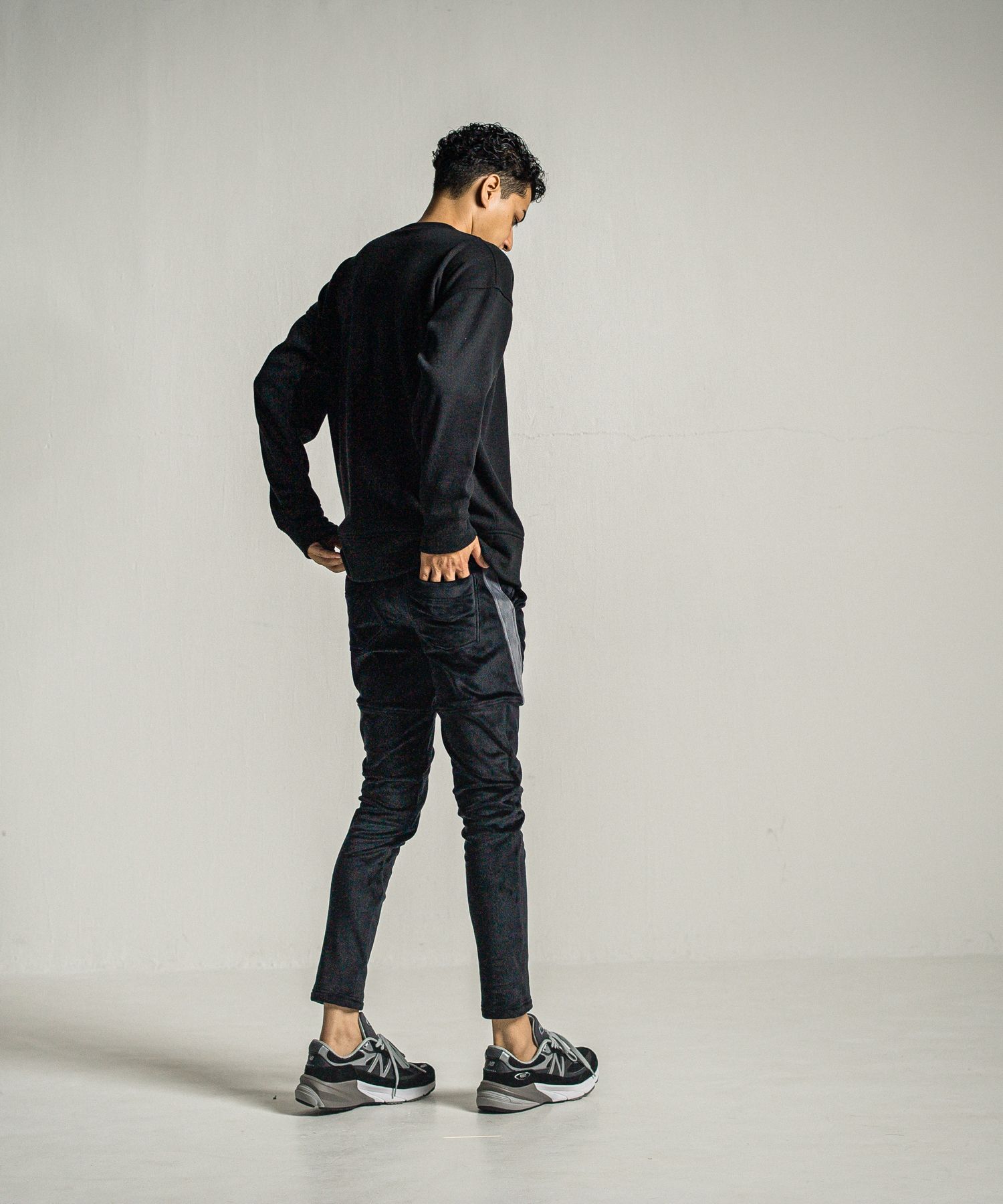 VELOURS TYLER PANTS / RC34-ST-026BH / ベロアフリースラインイージーパンツ / ブラック