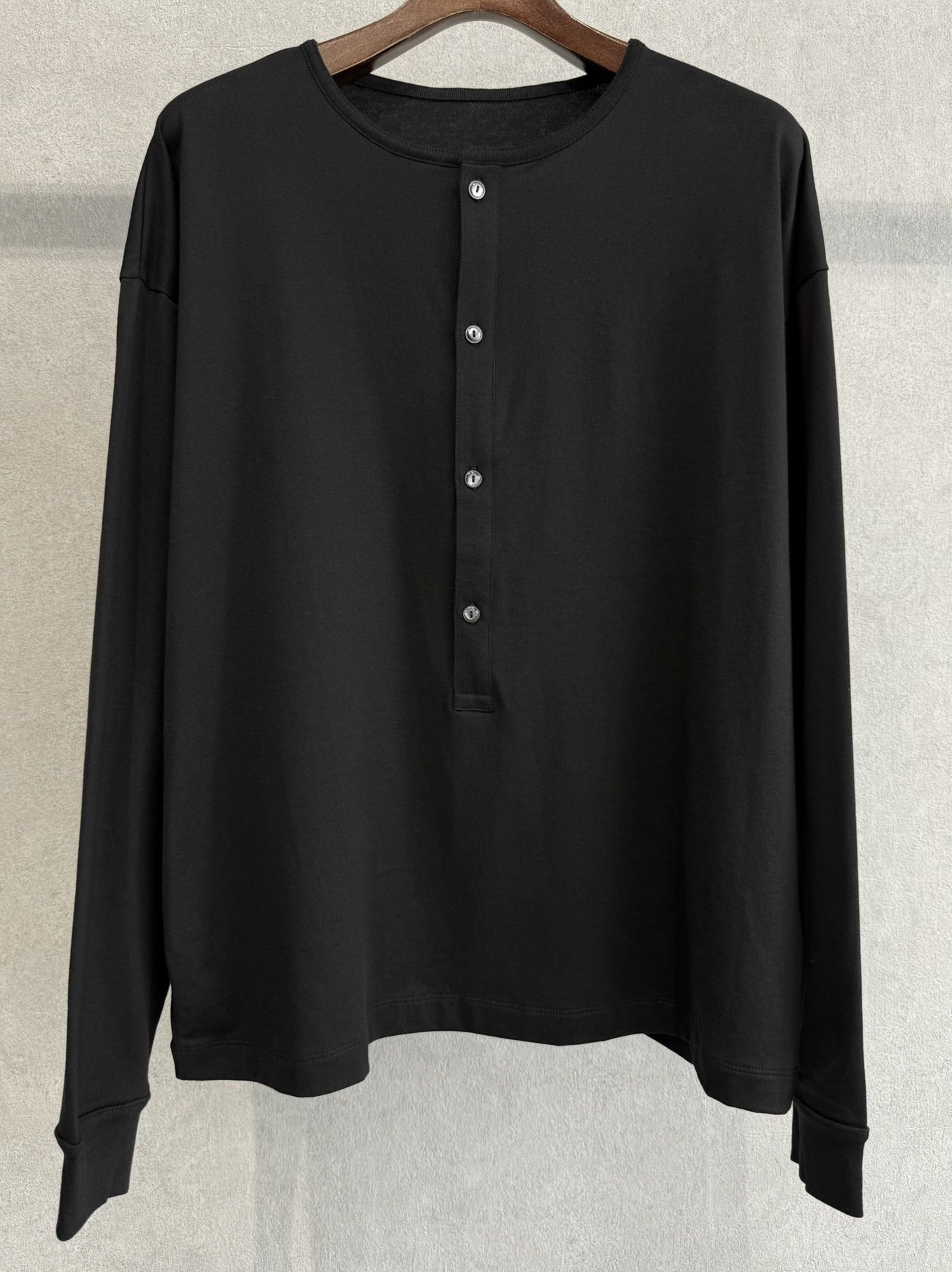 OVER HENRY LONGSLEEVE / RC41-T-004 / オーバーサイズヘンリーネック長袖Tシャツ / ブラック