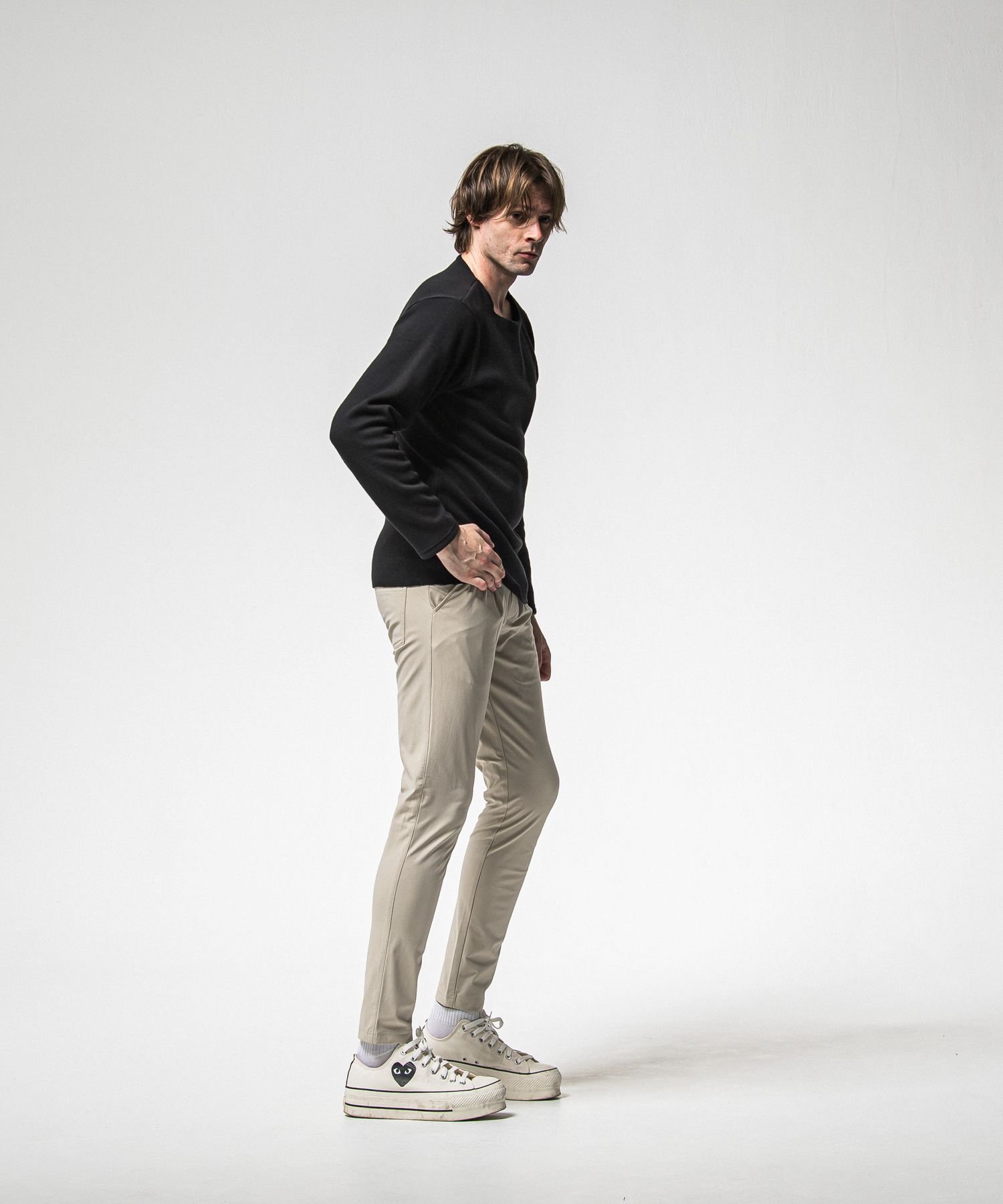 CHRIS EASY HEAT TUCK PANTS / RC38-ST-016HT / 裏起毛ワンタックスラックスイージーパンツ / グレージュ (10月下旬入荷予定)