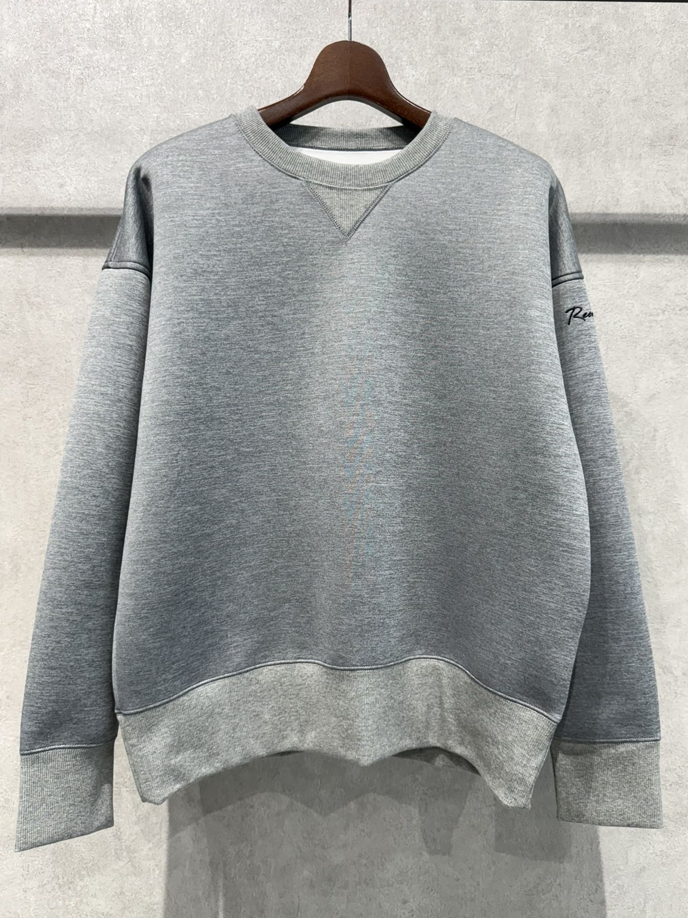HD DROP TRAINER / RC37-C-004 / ダンボールニット 無地トレーナー / グレー