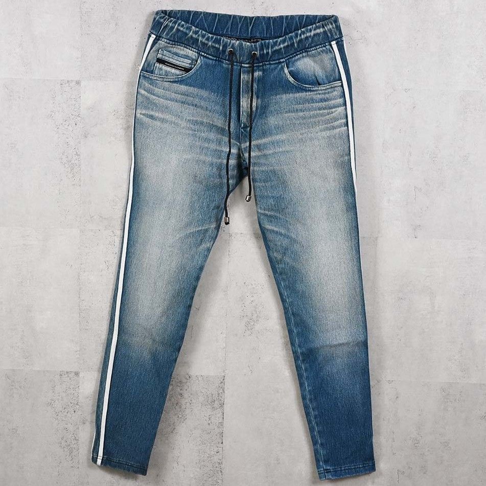 EX DENIM JERSEY BLIND LINE PT / RC38-ST-008D / デニムジャージラインパンツ / ライトインディゴ (1月上旬入荷予定)