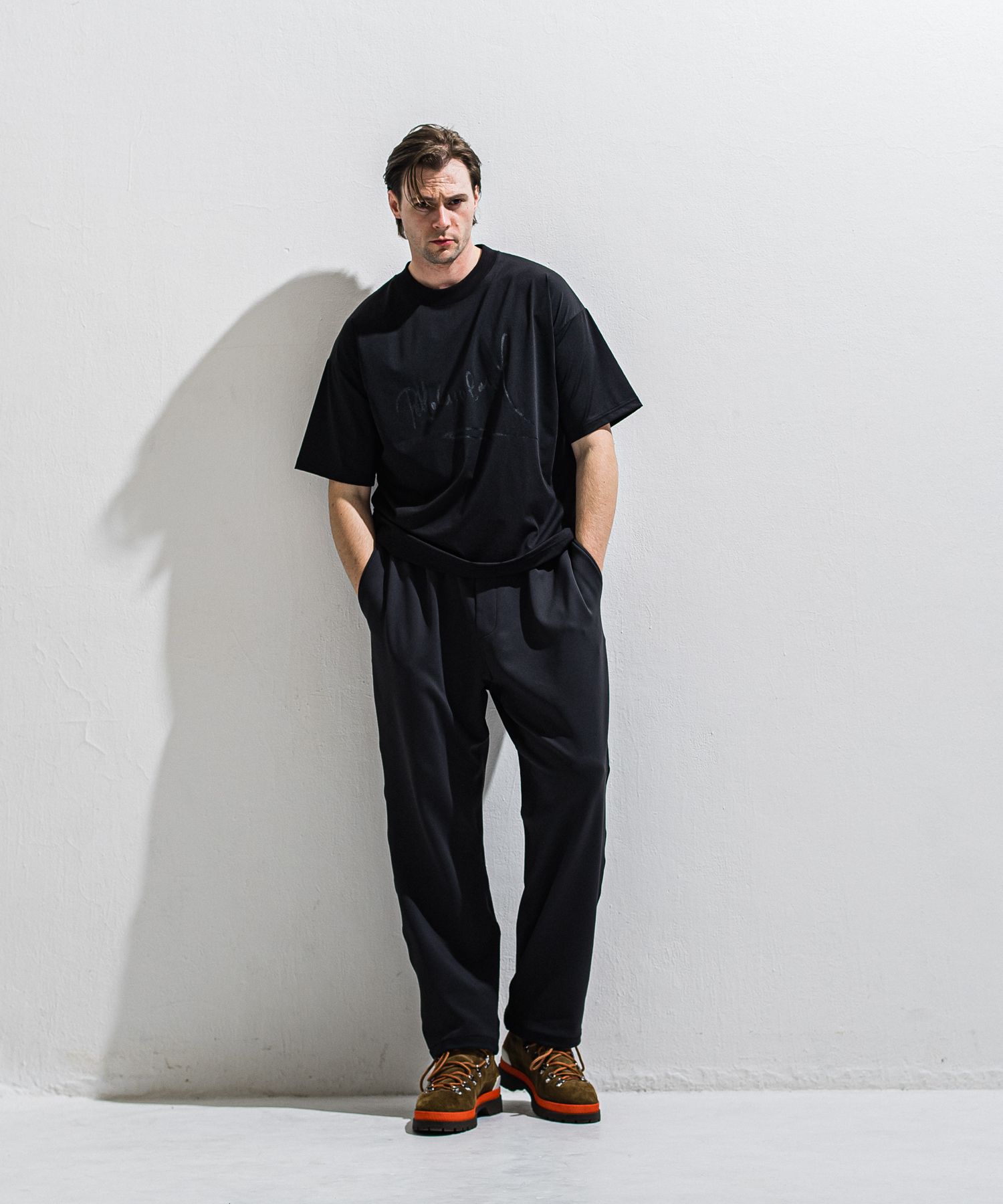 EMILIO DB WIDE PANTS / DP1-ST-003 / ダンボールジャージスーパーワイドパンツ / ブラック (3月中旬入荷予定)