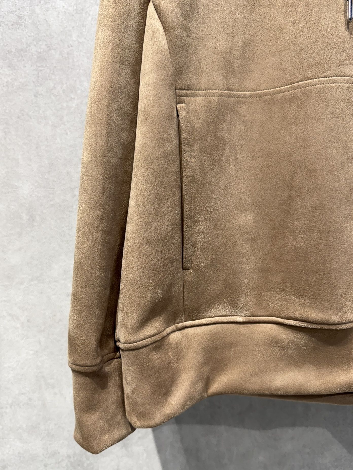 SUEDE LOOSE HOODIE / RC38-C-006 / スエードパーカー / ブラウン