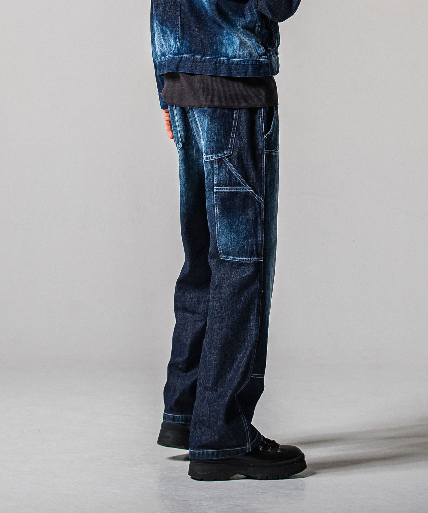 DOUBLE KNEE PT / RC39-ST-041 / ダブルニーワイドデニムパンツ / ダークインディゴ (2月中旬入荷予定)