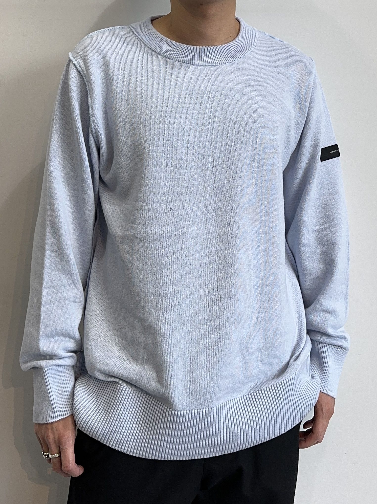 OUT SEAM SWEATER / RC30-K-001 / アウトシームニット / サックス